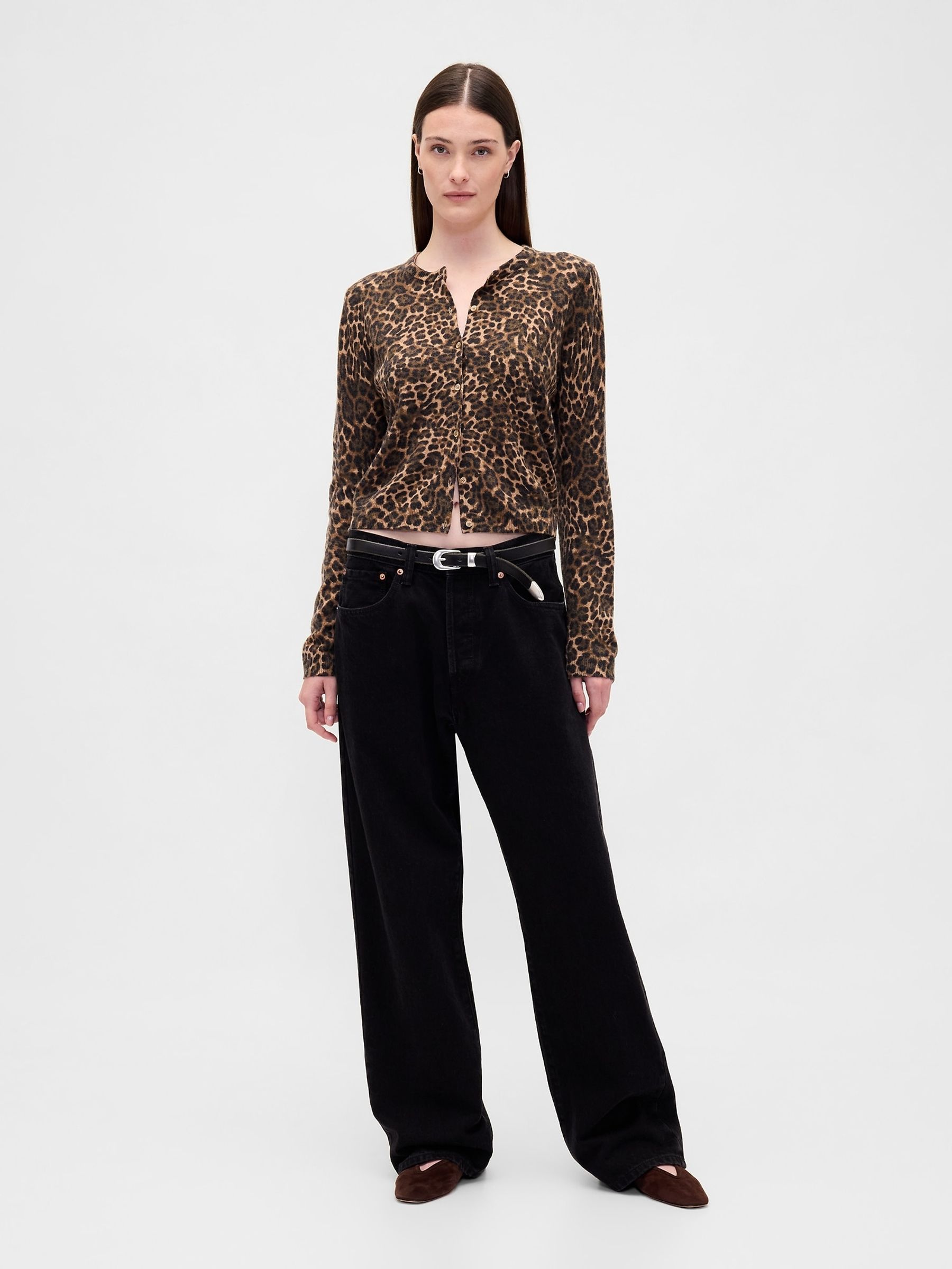 Brown CashSoft Crop Cardigan - Image 3 of 4