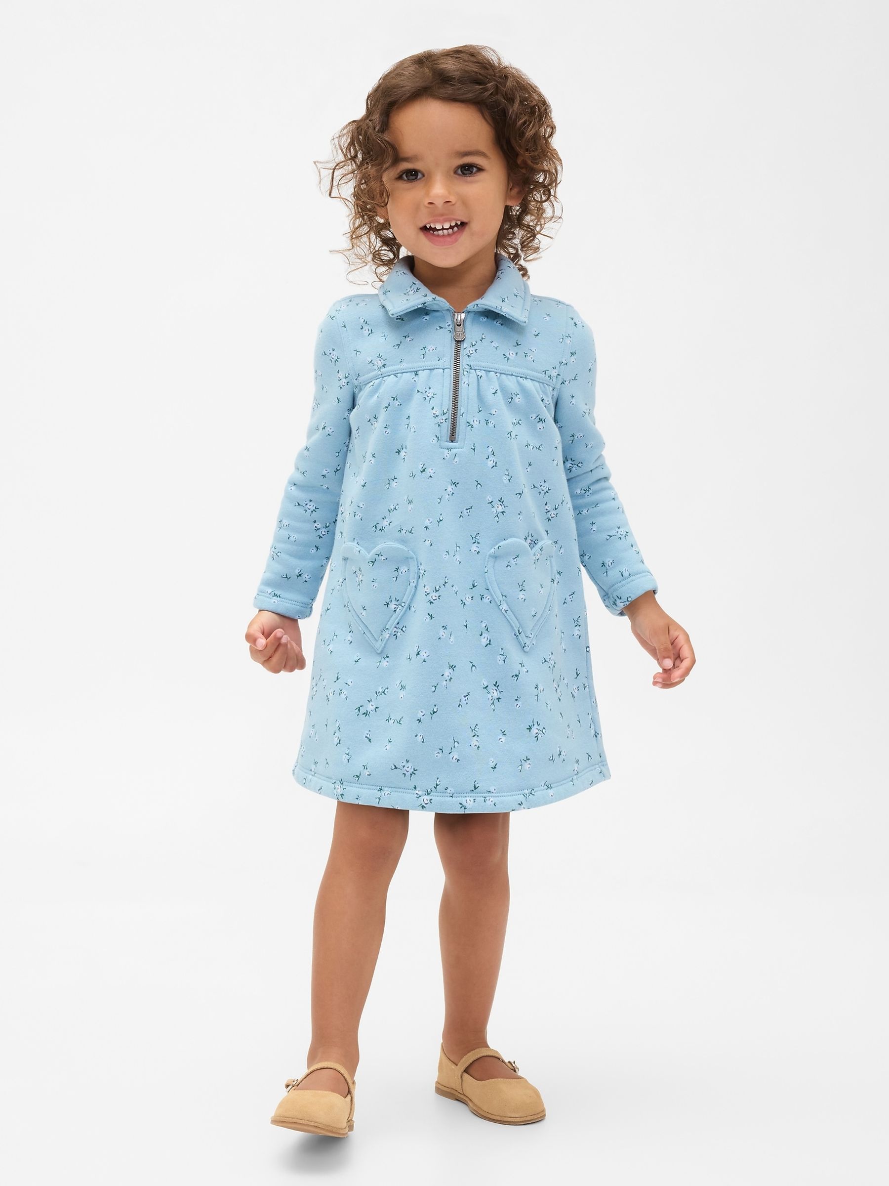 Blue VintageSoft Half Zip Dress (6mths-5yrs) - Image 1 of 3