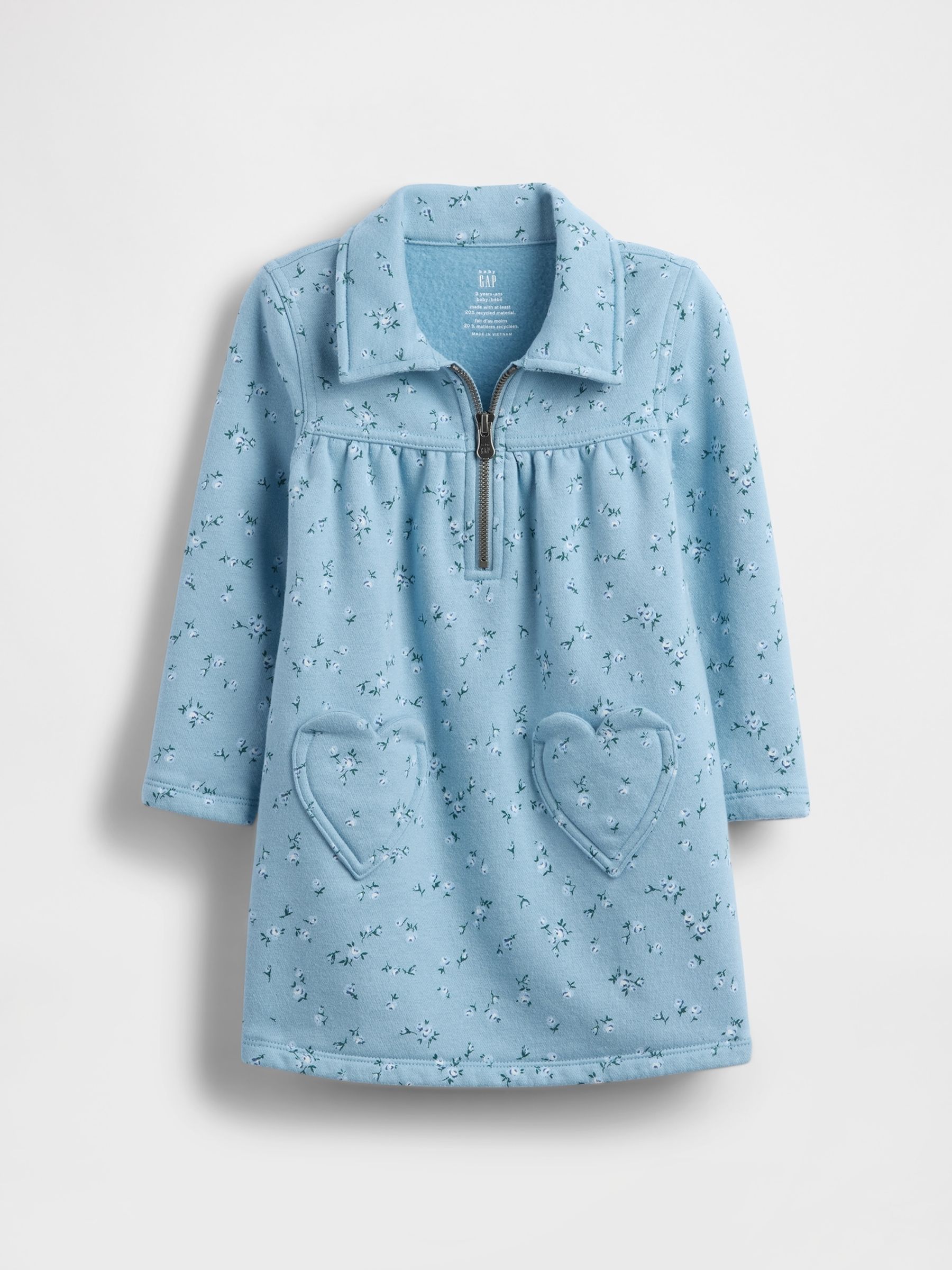 Blue VintageSoft Half Zip Dress (6mths-5yrs) - Image 2 of 3