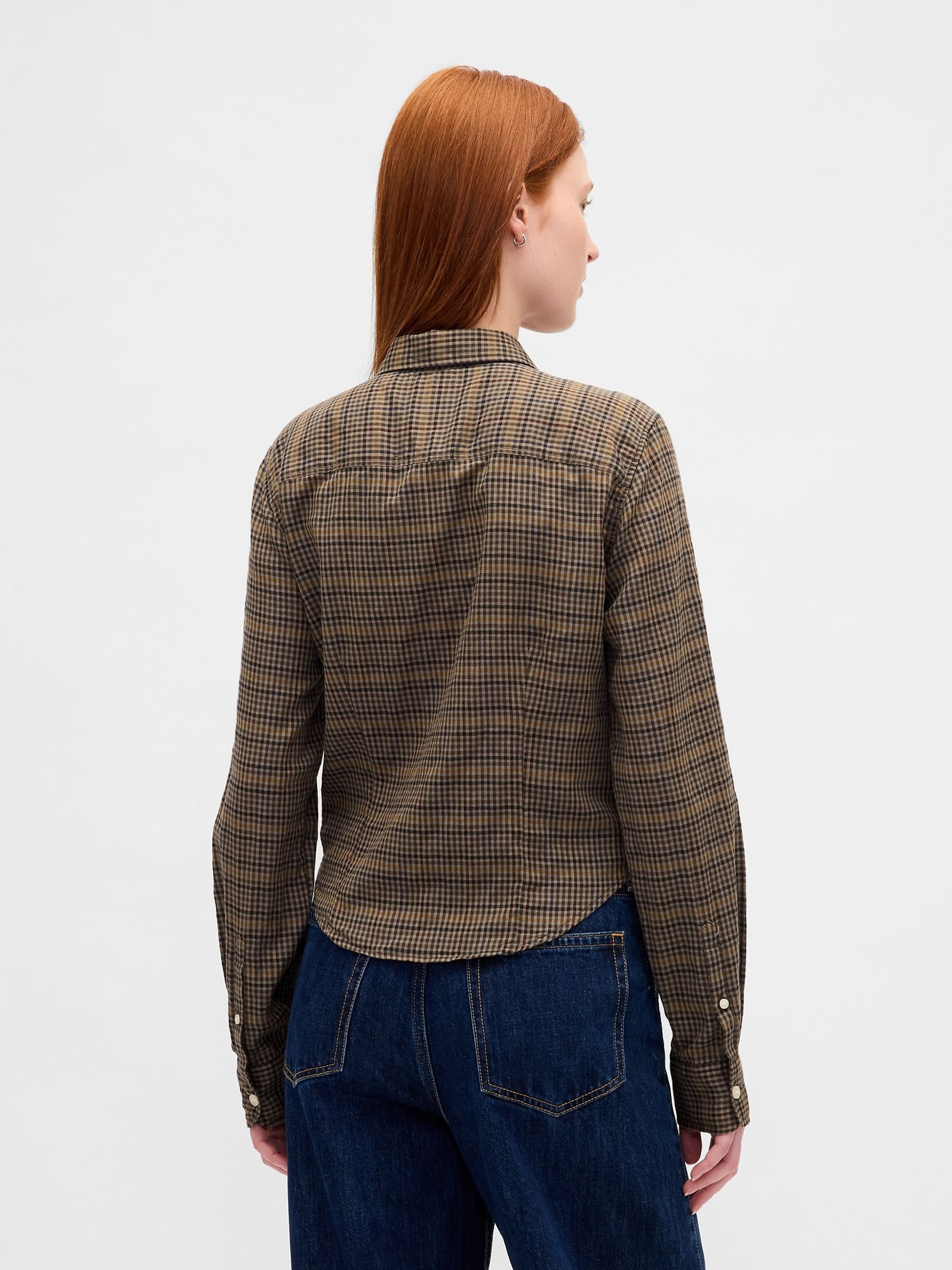 Brown Check Flannel Fitted Check Shirt - Image 2 of 3