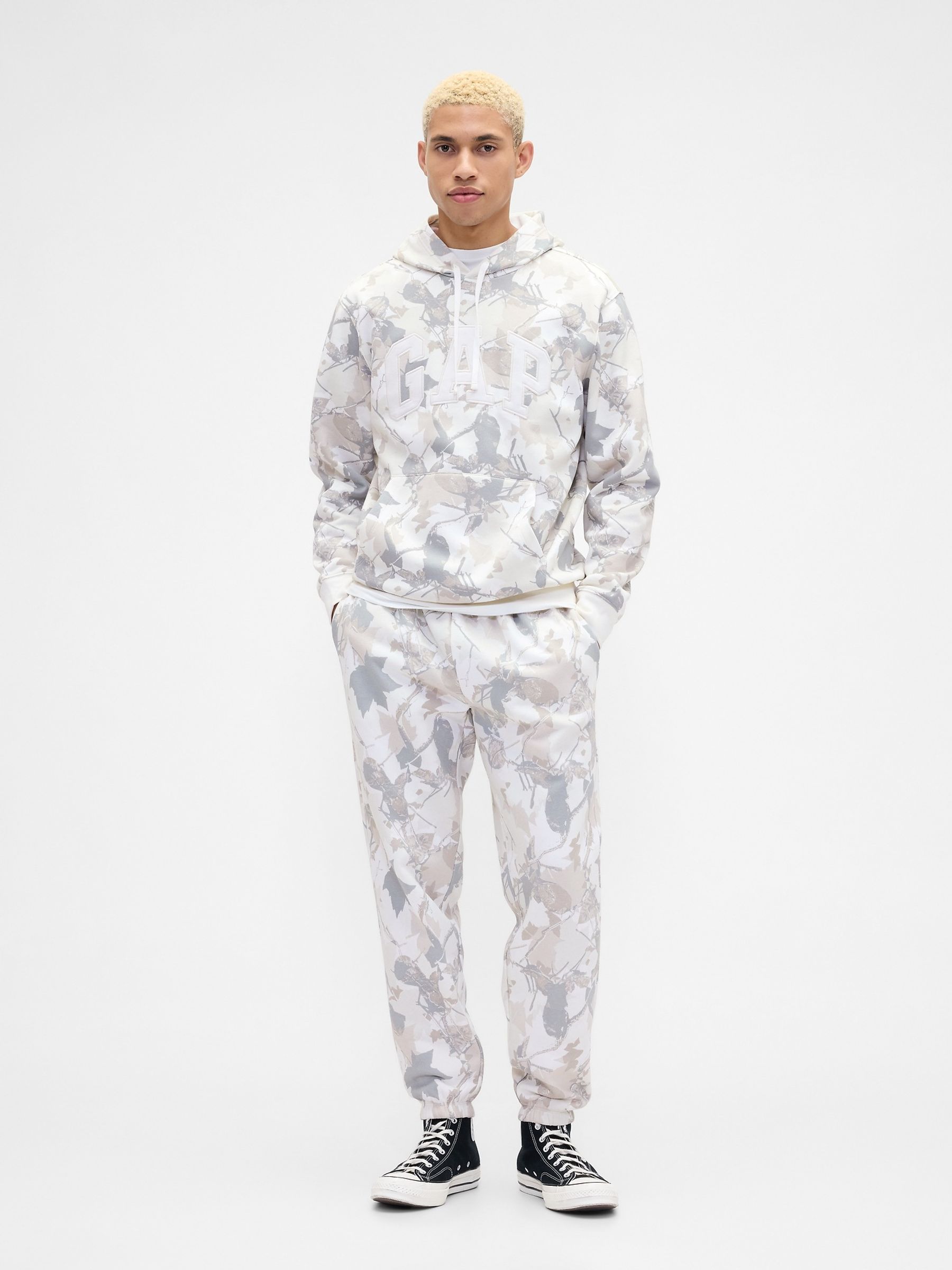 Cream Relaxed Camo Logo Hoodie - Image 3 of 4