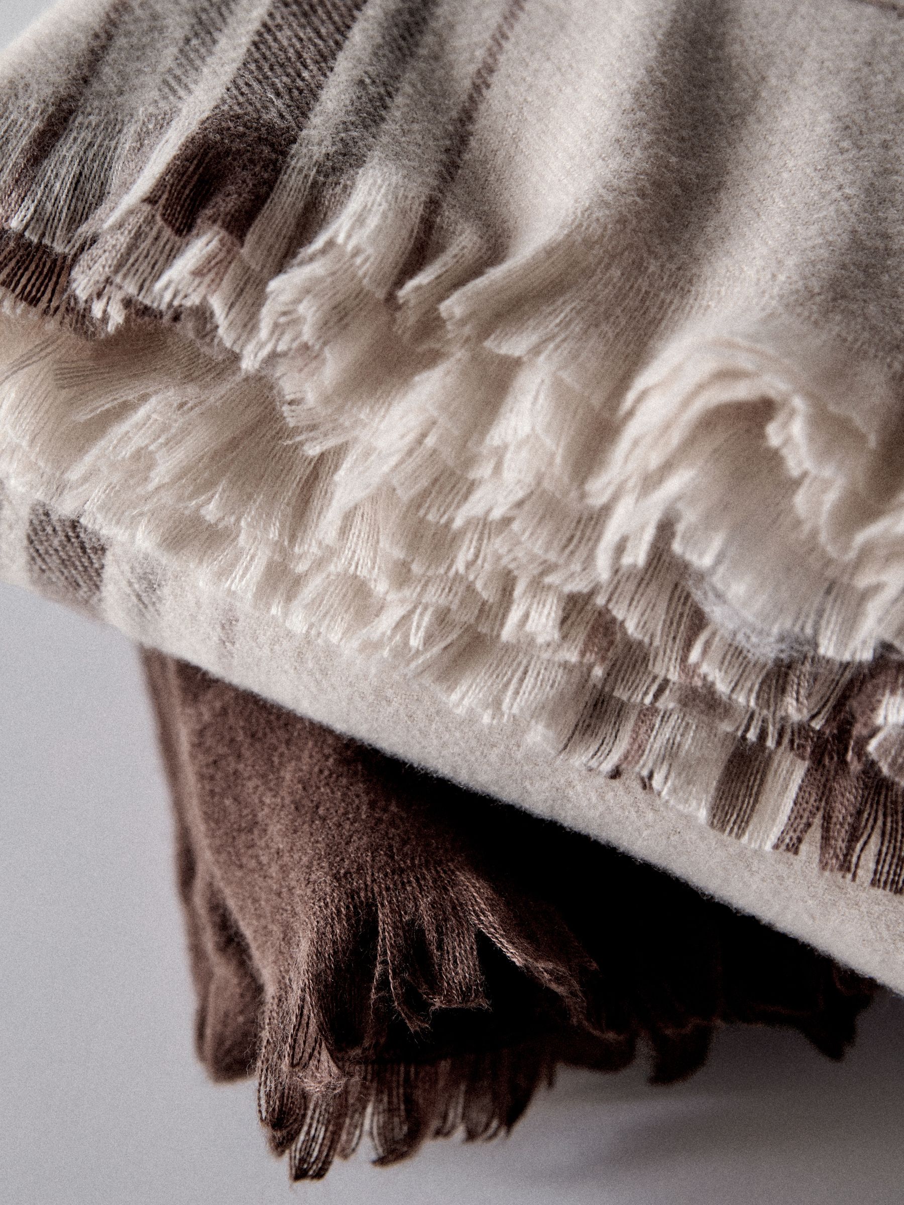 2 Pack Chocolate/Natural Check Cosy Throws - Image 4 of 4