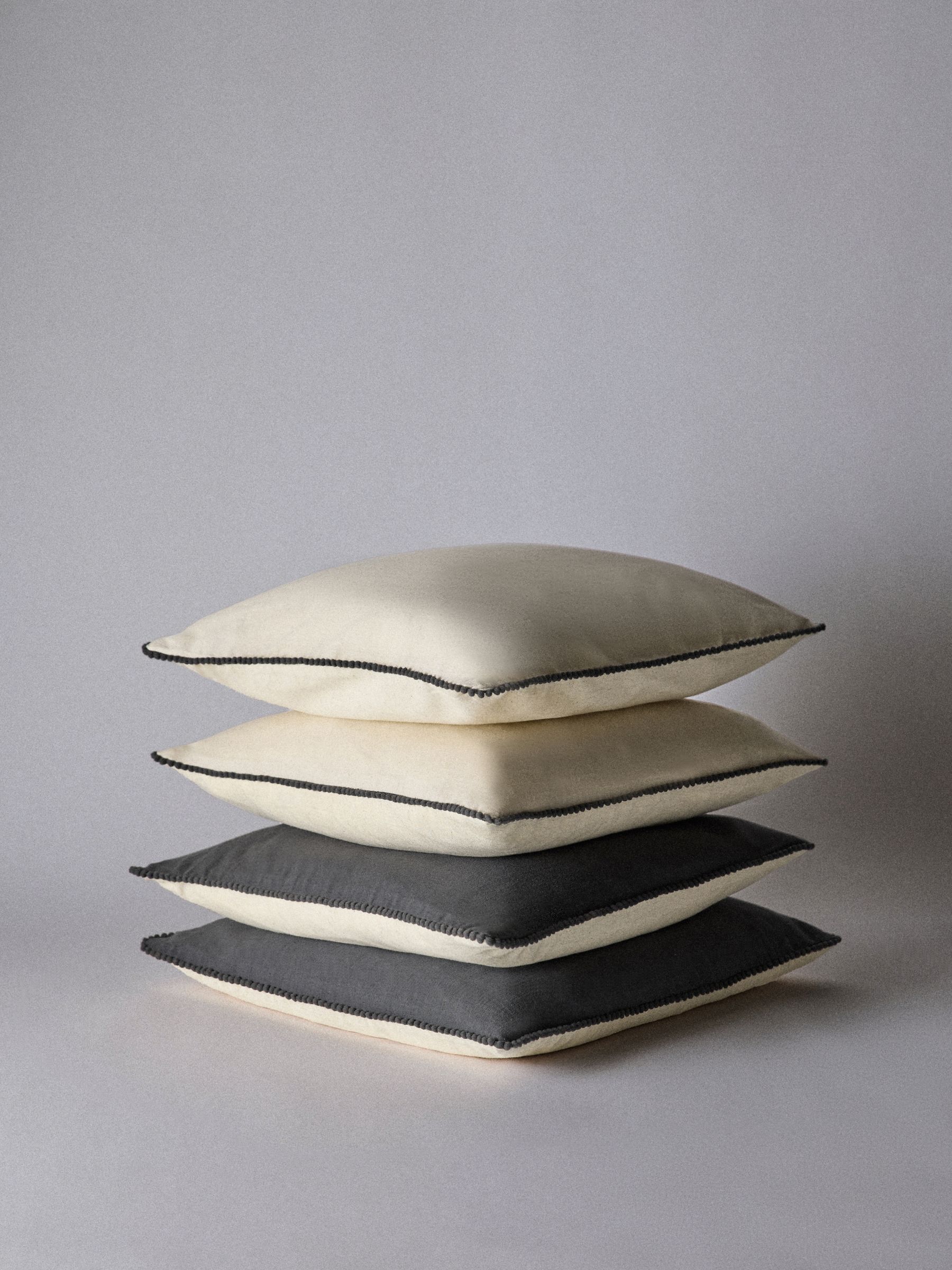 4 Pack Black/Natural Printed Cotton Cushion Covers - Image 1 of 5 4 Pack Black/Natural Printed Cotton Cushion Covers - Image 1 of 5