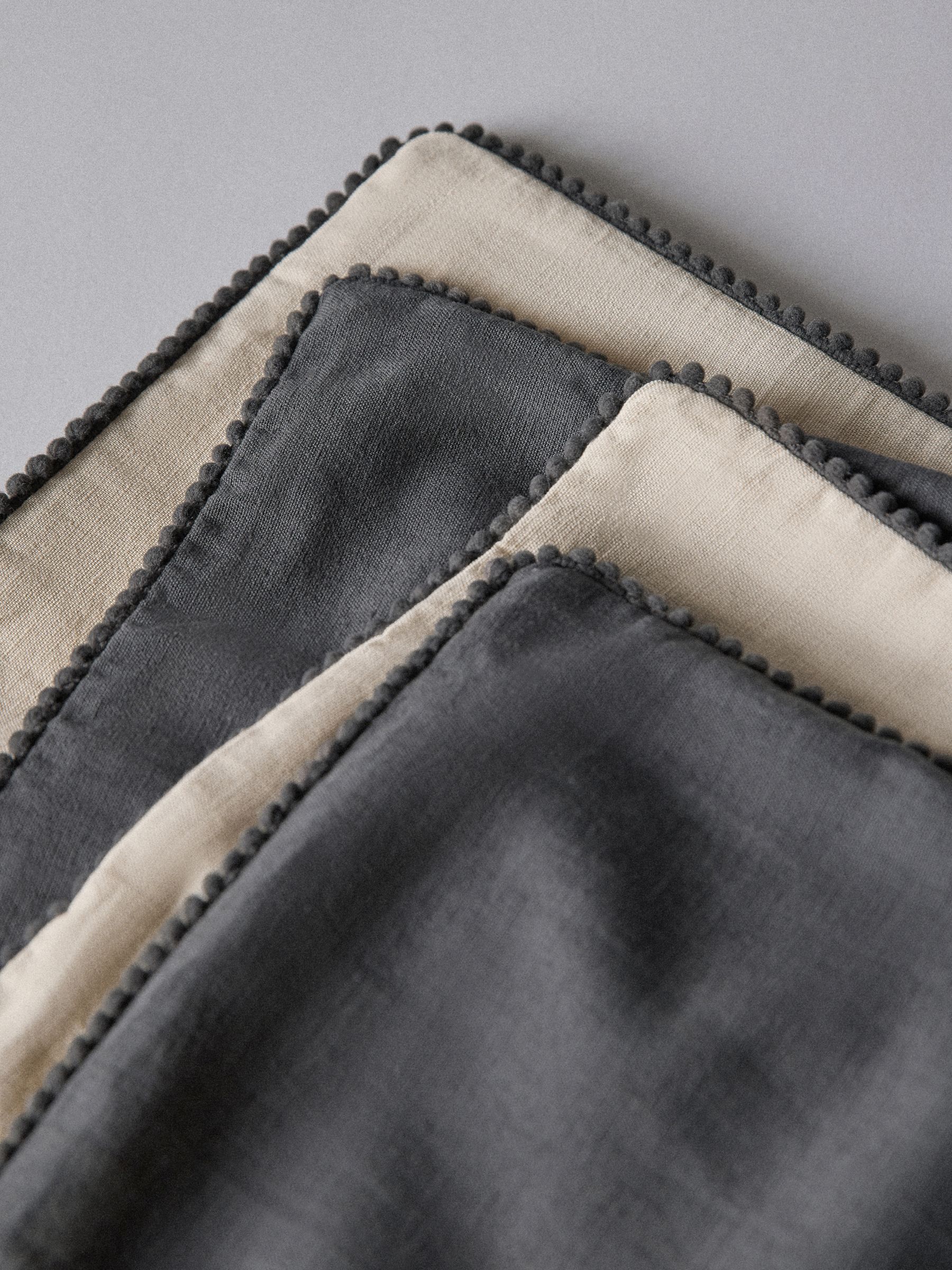 4 Pack Black/Natural Printed Cotton Cushion Covers - Image 4 of 5