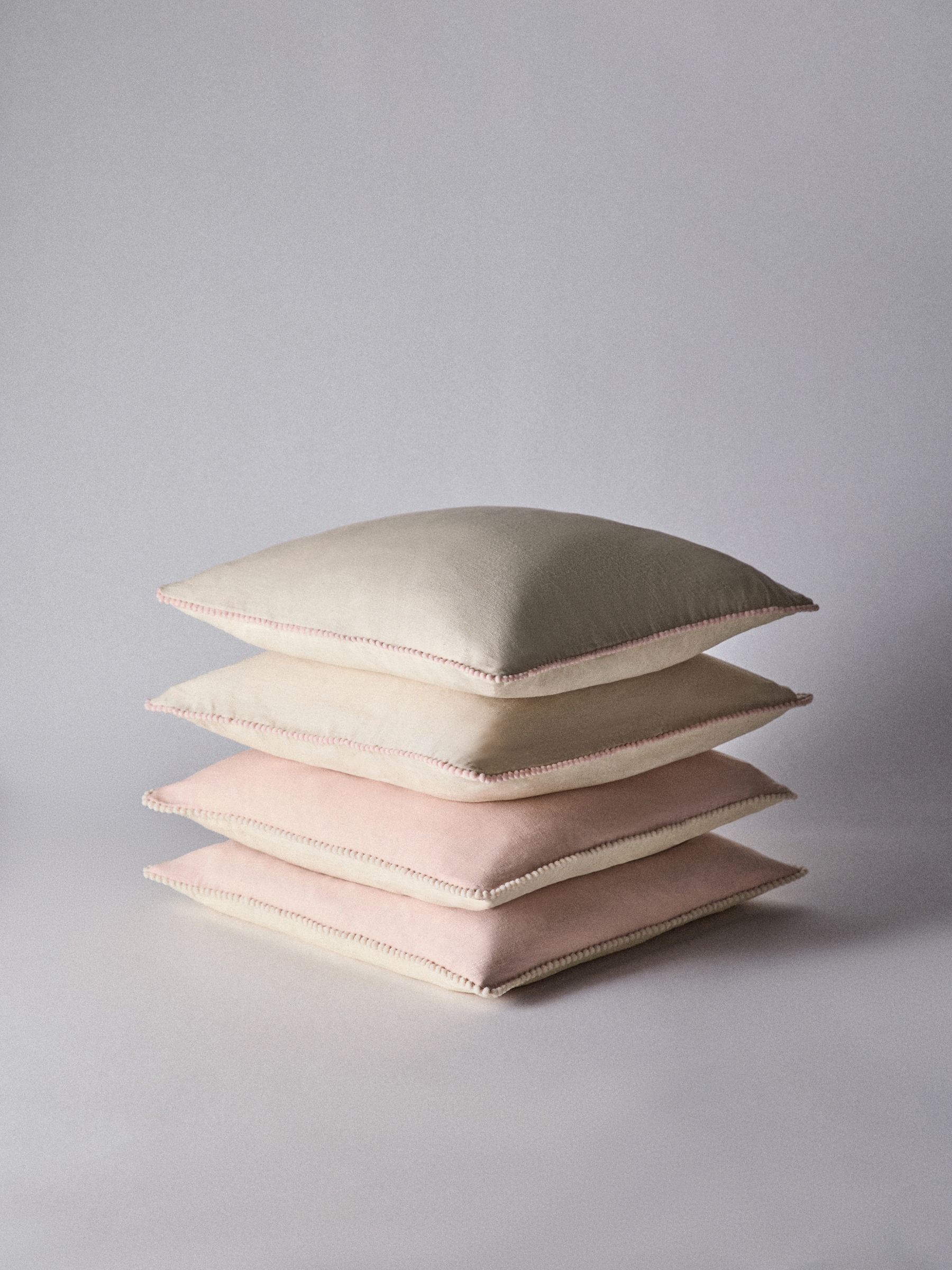 4 Pack Pink/Natural Printed Cotton Cushion Covers - Image 2 of 5
