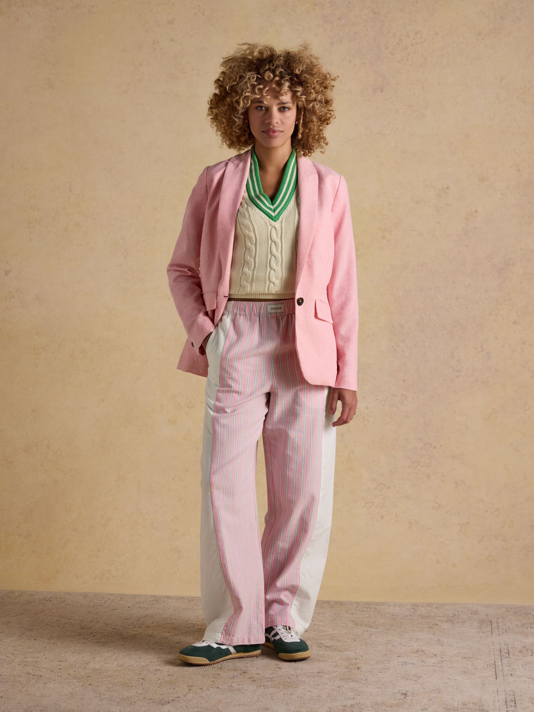 Pink Linen Blend Blazer - Image 3 of 11