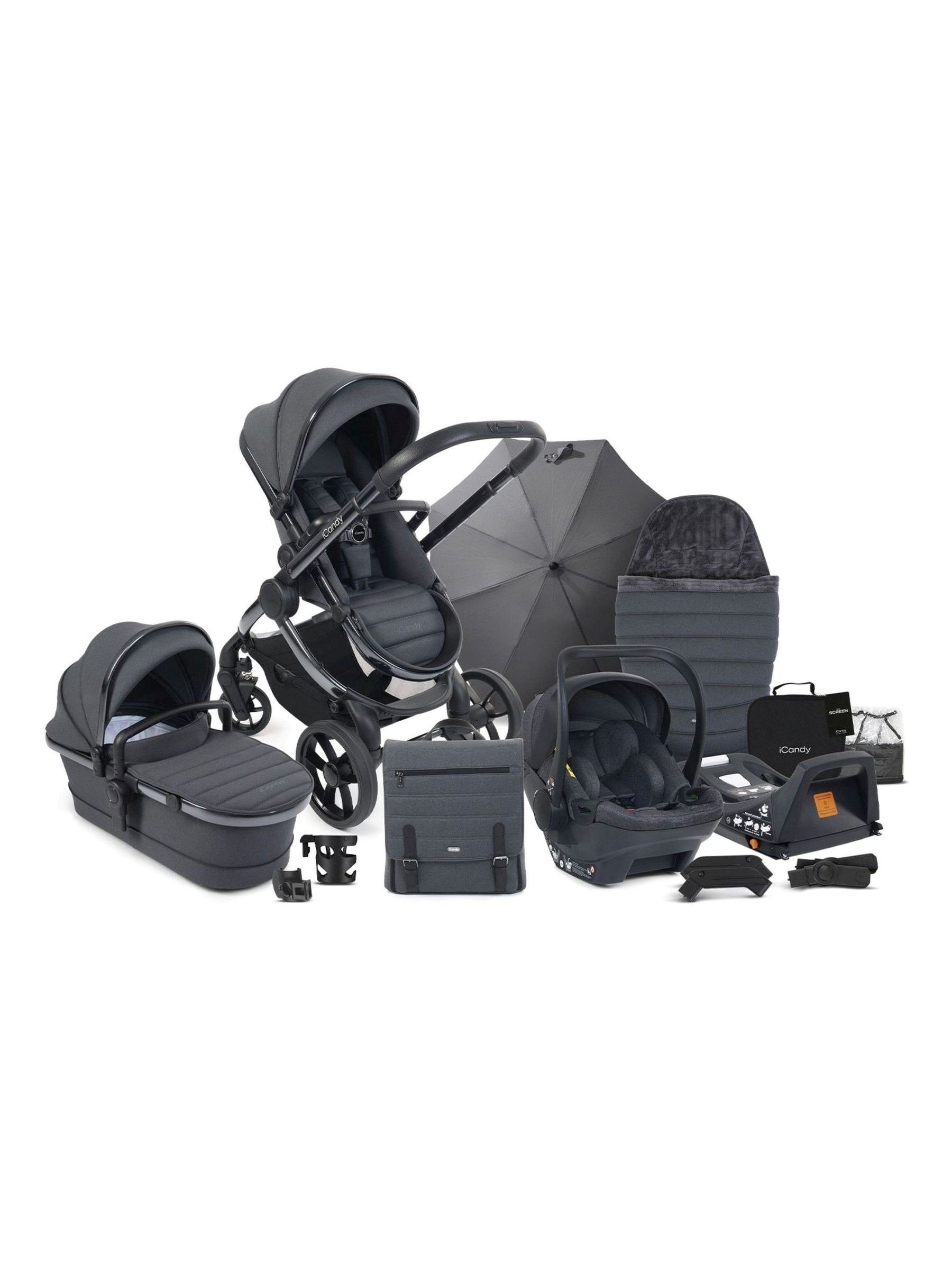 iCandy Dark Grey Peach7 Travel System Bundle - Image 1 of 5