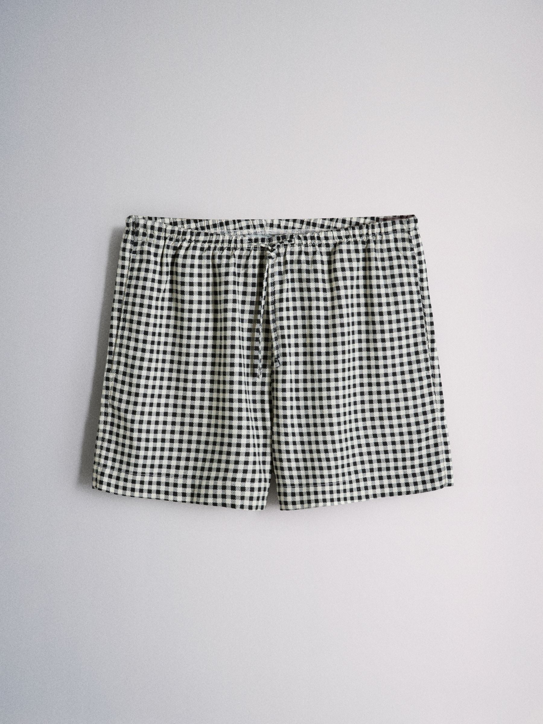 Navy Blue/White/Gingham Shorts With Linen 3 Pack - Image 3 of 6