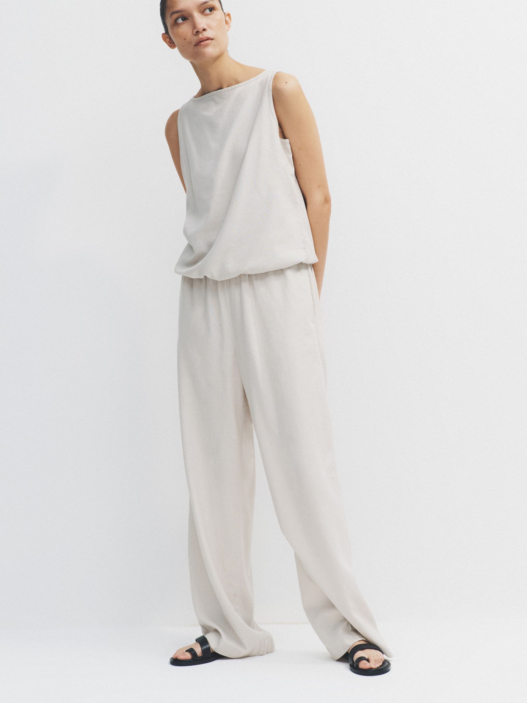 Black/Stone Wide Leg Trouser With Linen 2 Pack - Image 1 of 6