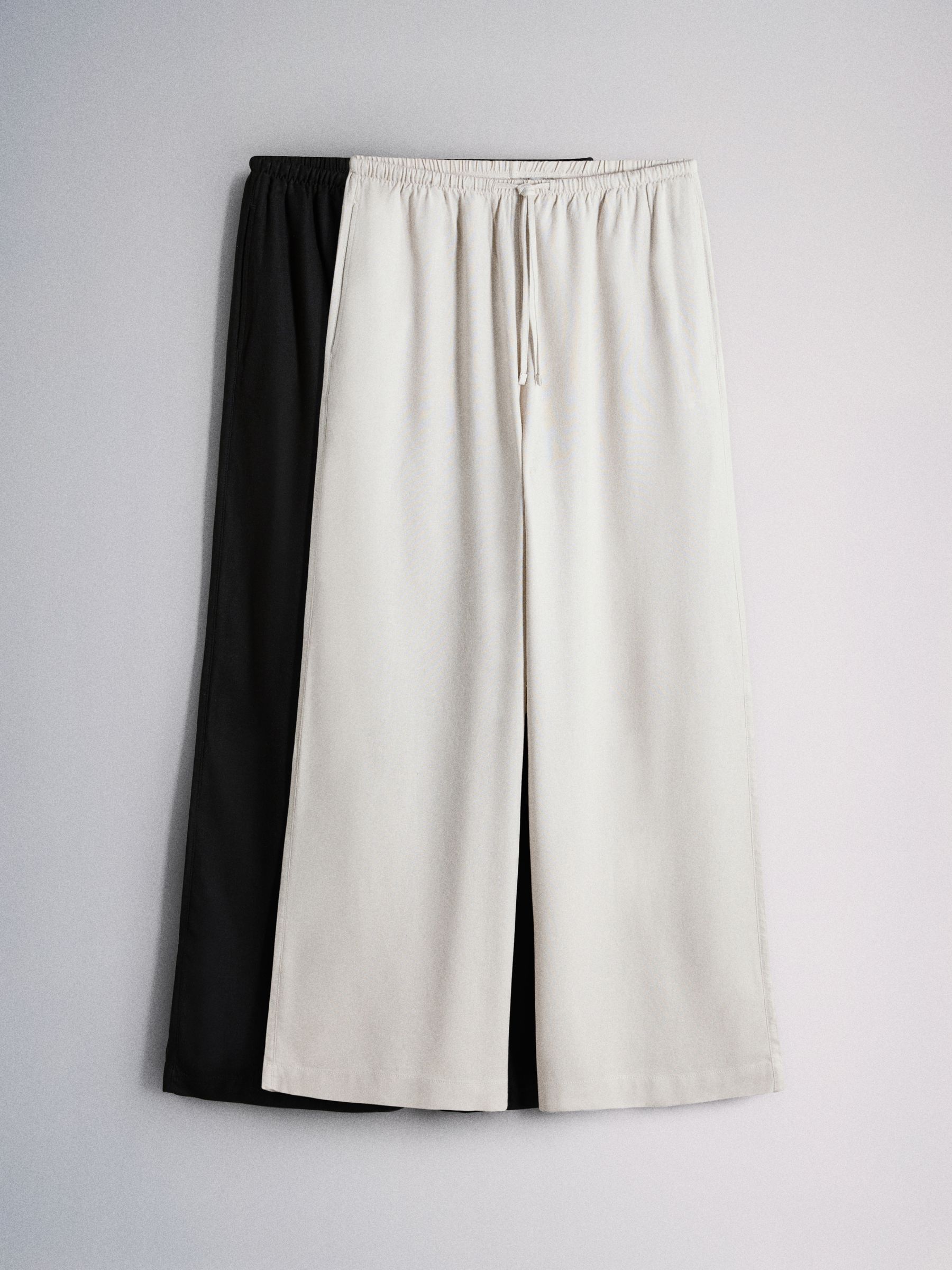 Black/Stone Wide Leg Trouser With Linen 2 Pack - Image 2 of 6