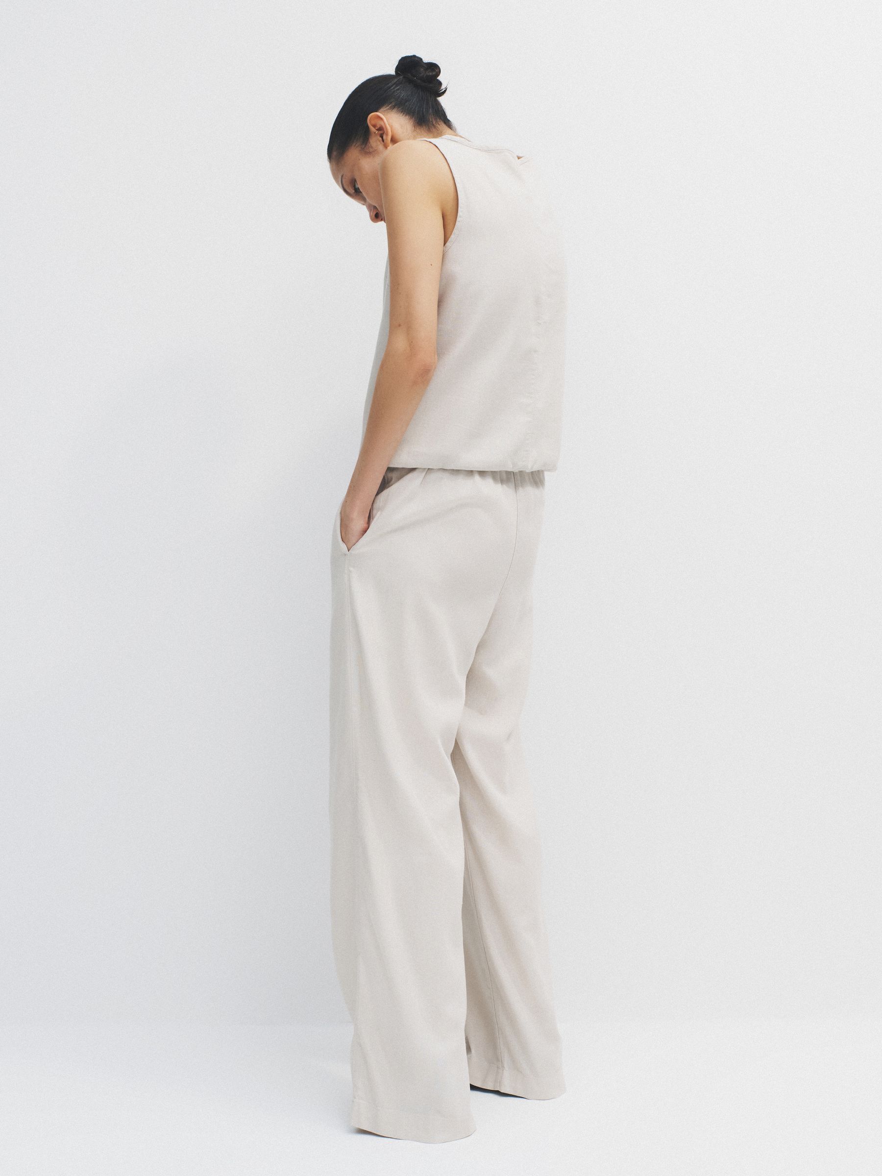 Black/Stone Wide Leg Trouser With Linen 2 Pack - Image 3 of 6