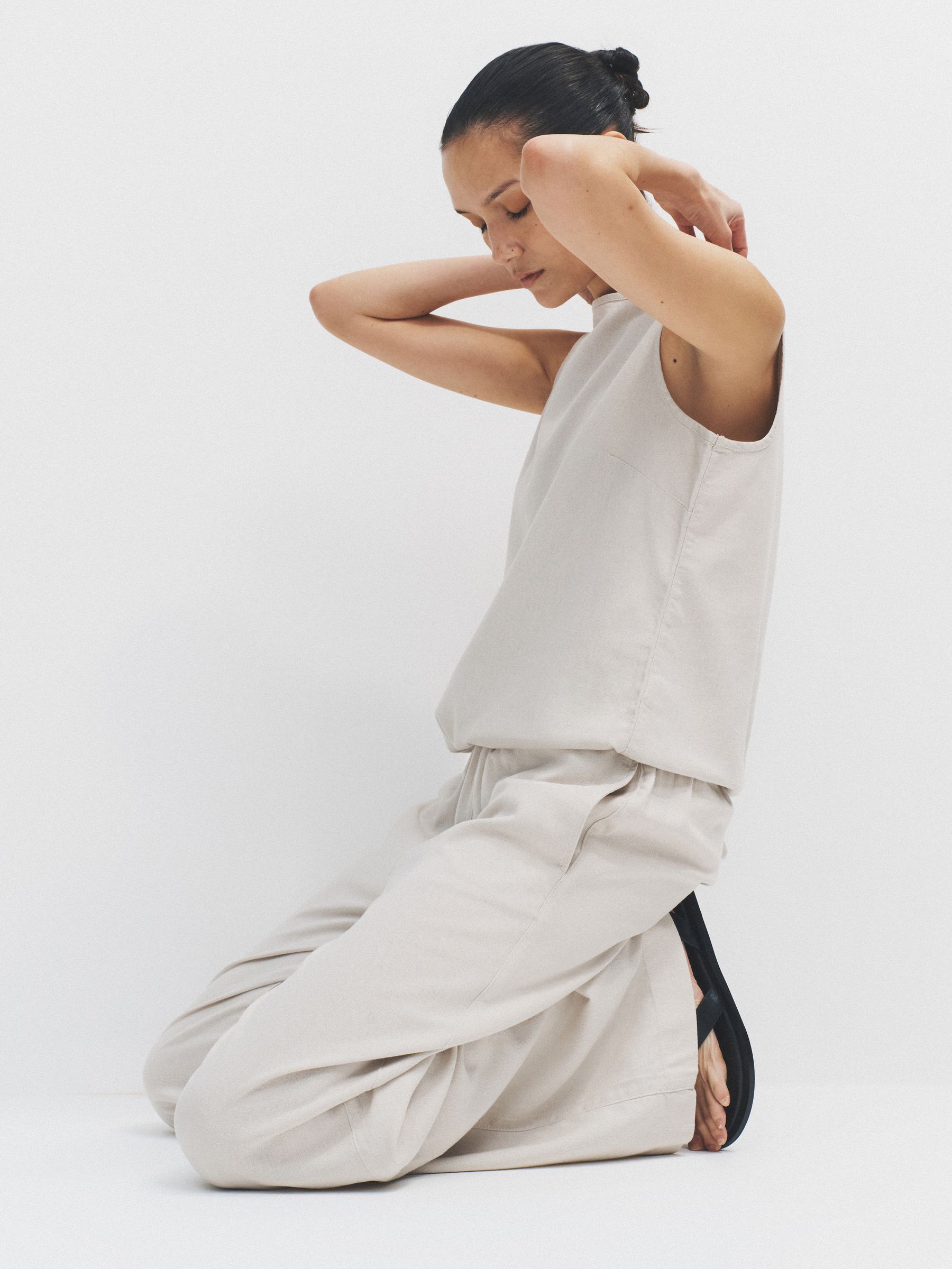 Black/Stone Wide Leg Trouser With Linen 2 Pack - Image 5 of 6