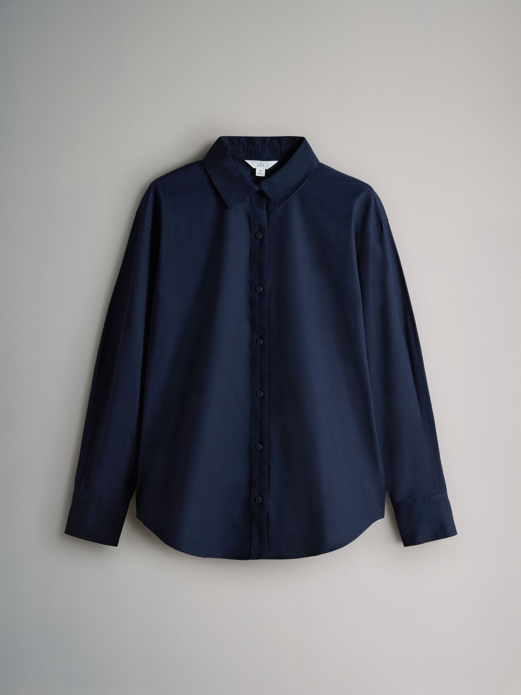 2 Pack Cotton Oxford Shirts Navy Blue/White Stripe - Image 5 of 7