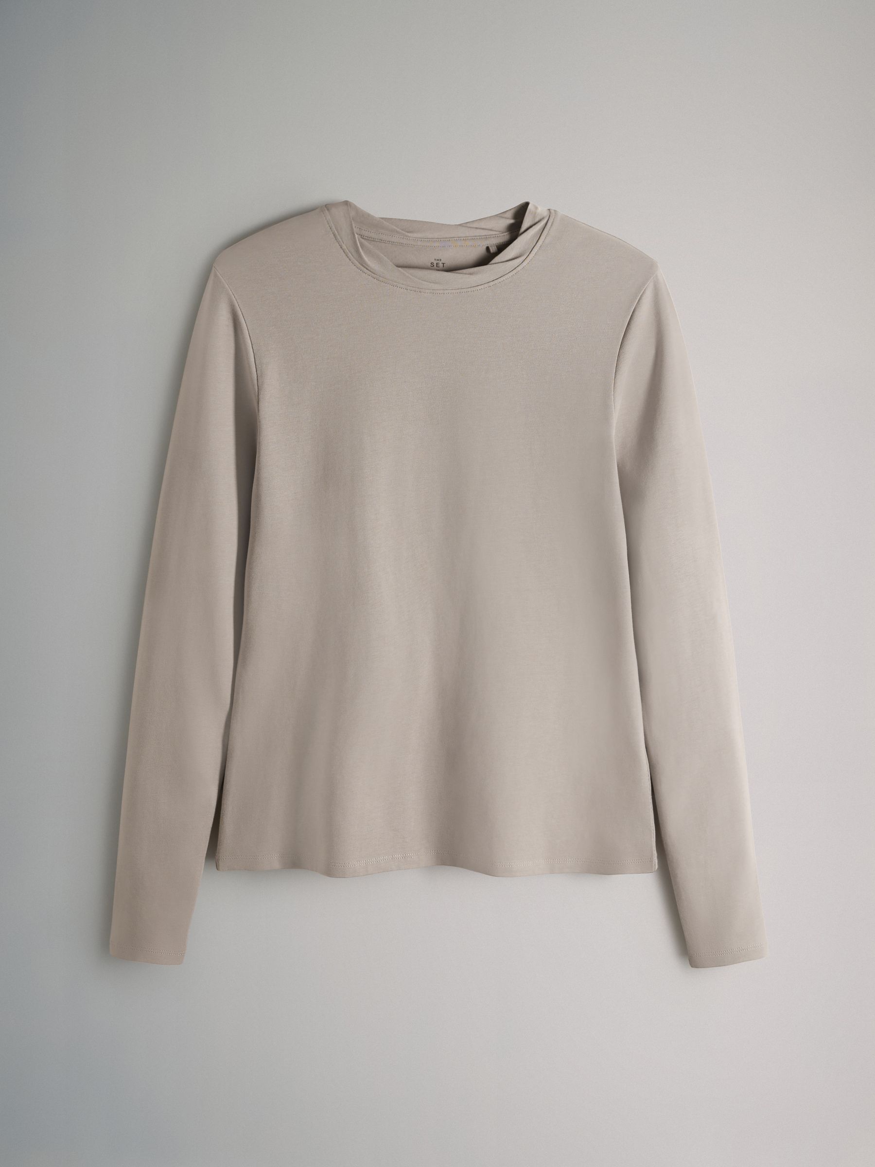 3 Pack Twist Neck Long Sleeve T-Shirts Chocolate Brown/Taupe Brown/Cream - Image 3 of 6