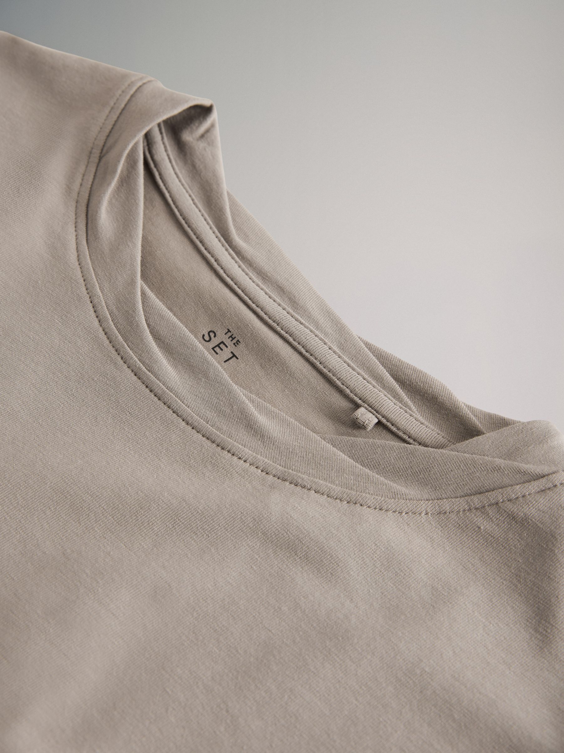 3 Pack Twist Neck Long Sleeve T-Shirts Chocolate Brown/Taupe Brown/Cream - Image 6 of 6