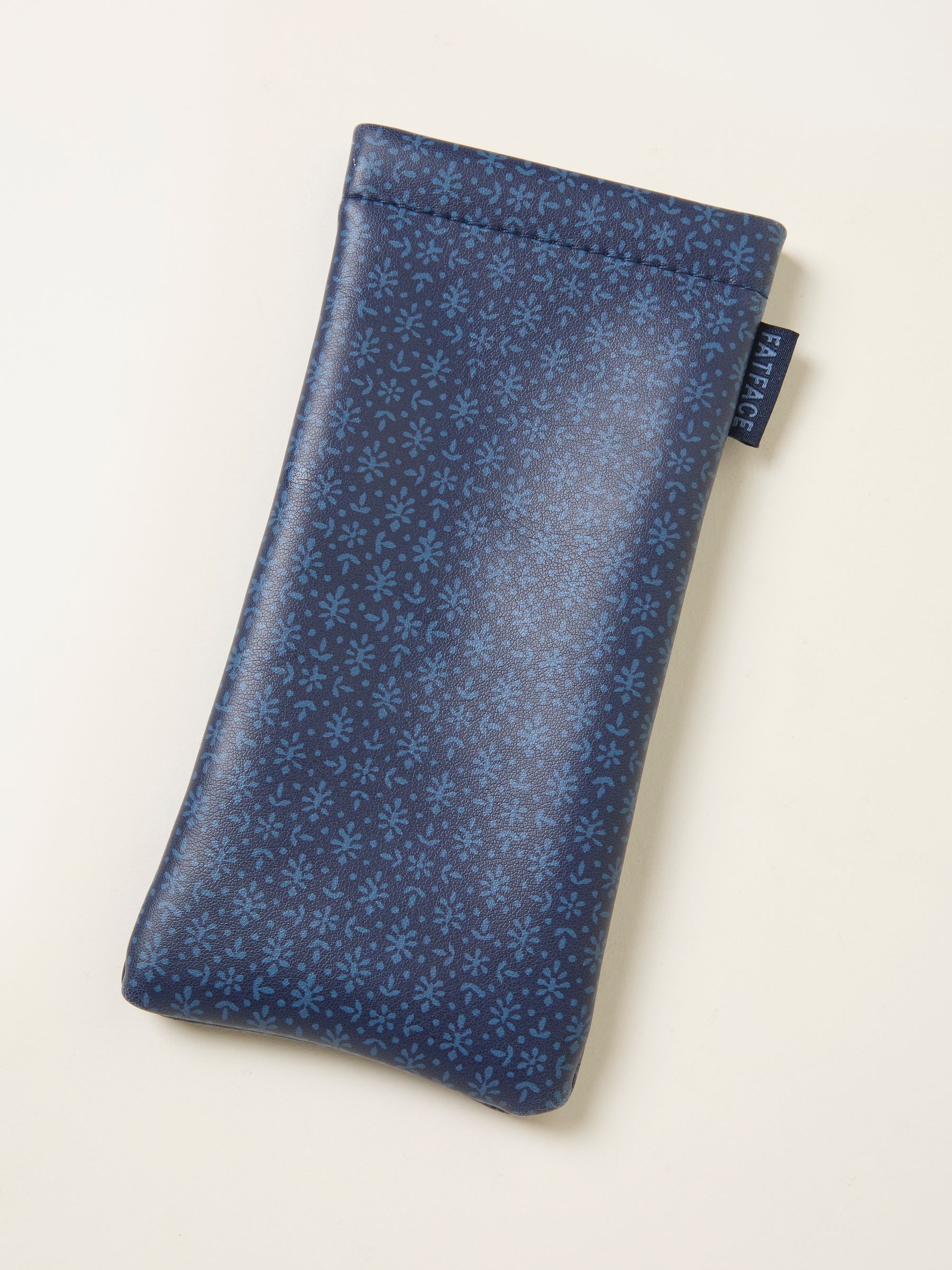 Navy Blue Woodblock Sunglasses Case - Image 1 of 2