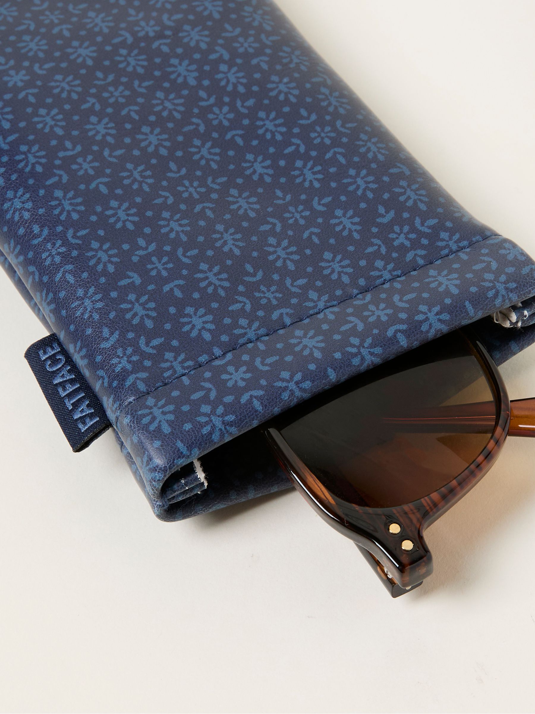 Navy Blue Woodblock Sunglasses Case - Image 2 of 2