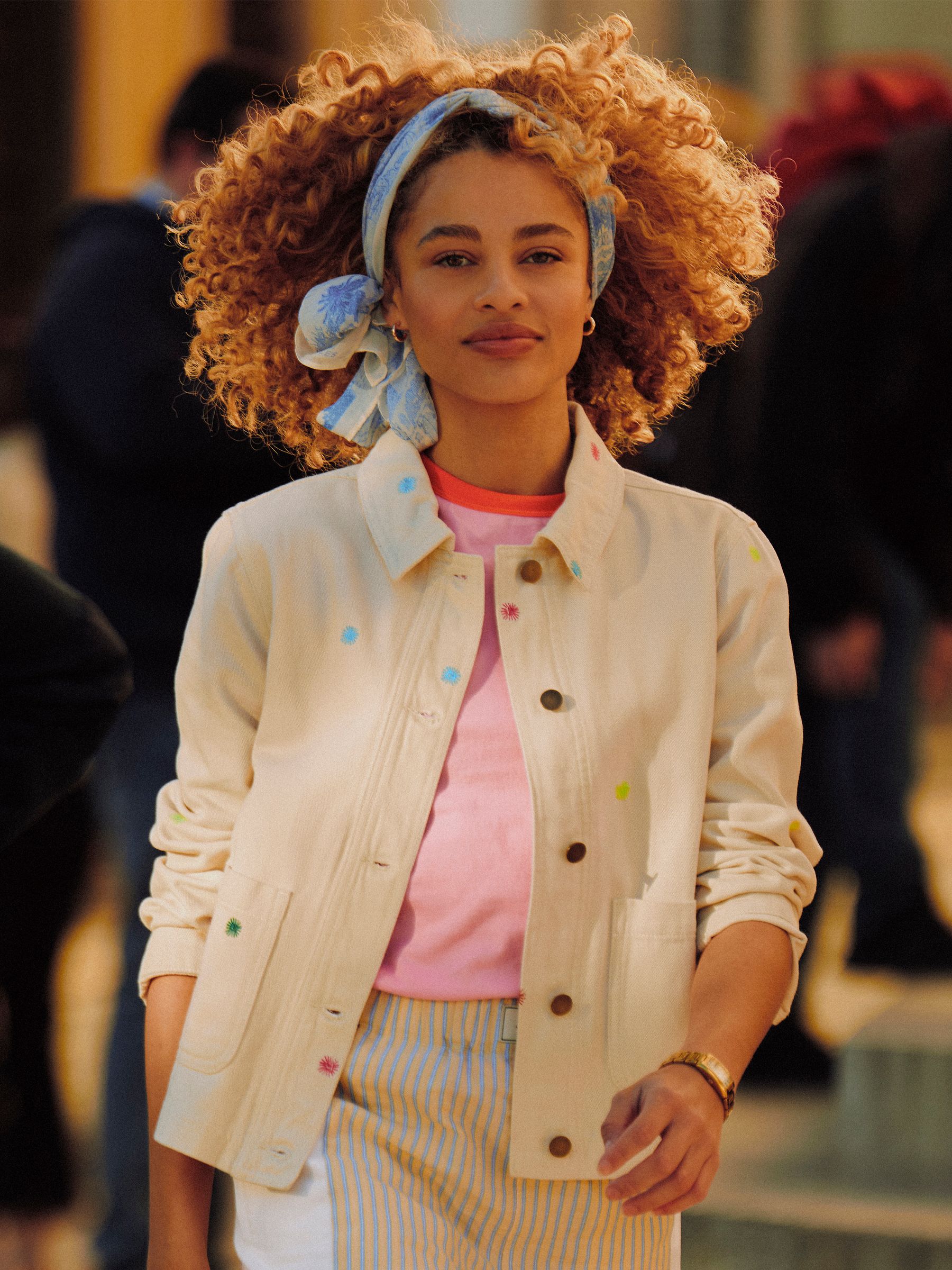 Marlow Light Stone embroidered Denim Jacket - Image 1 of 13