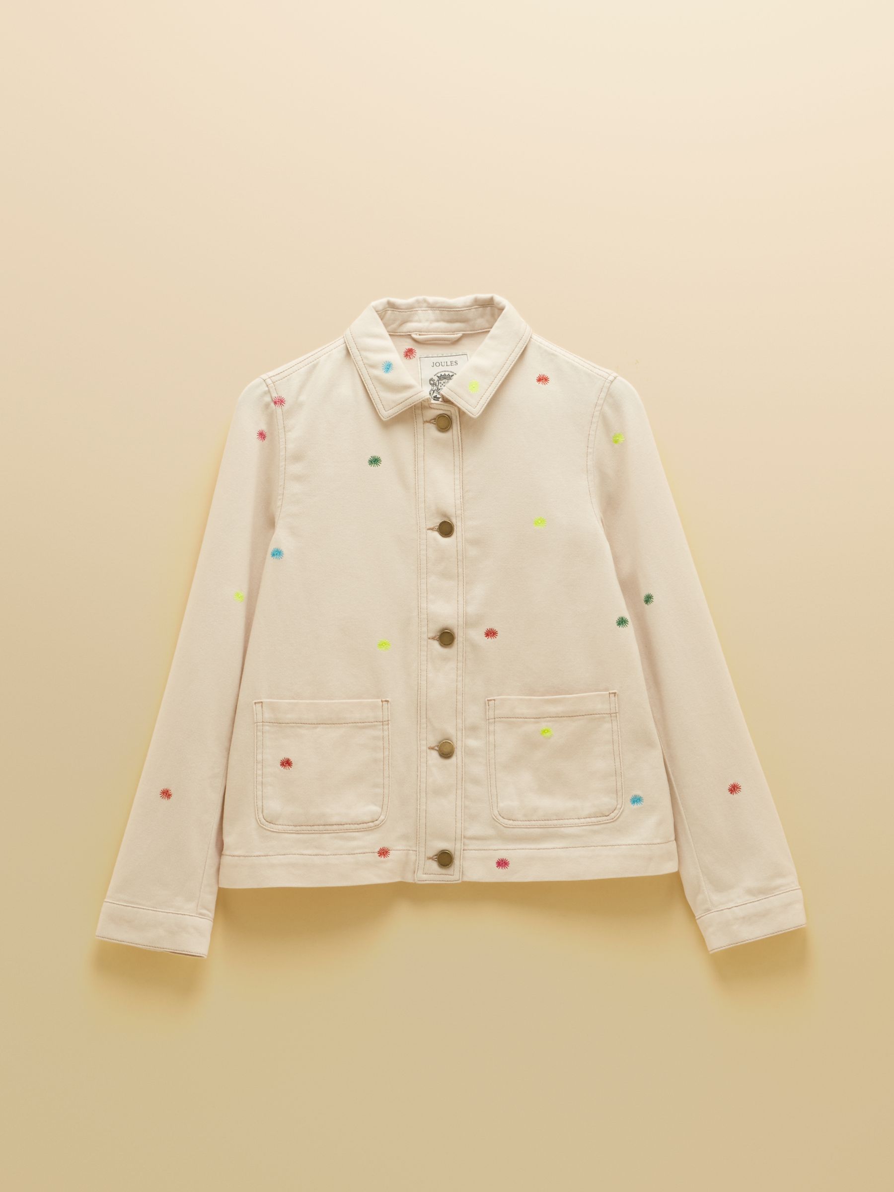 Marlow Light Stone Embroidered Detail Denim Jacket - Image 11 of 11