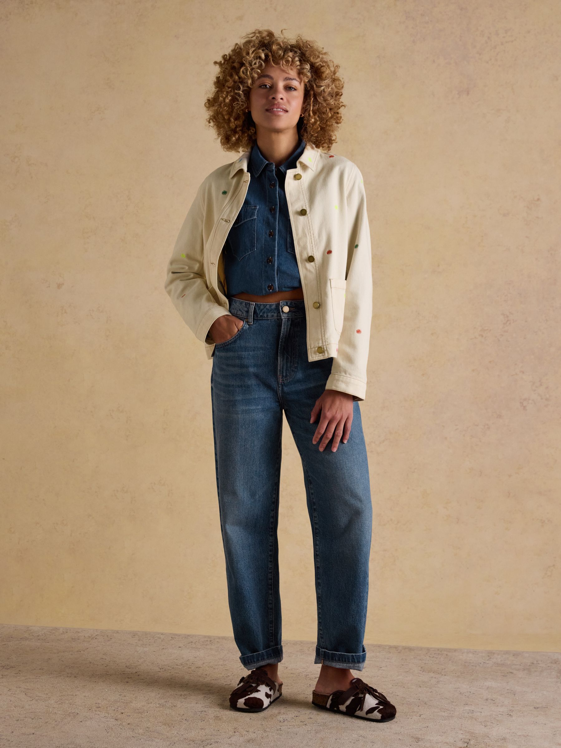Marlow Light Stone embroidered Denim Jacket - Image 12 of 13