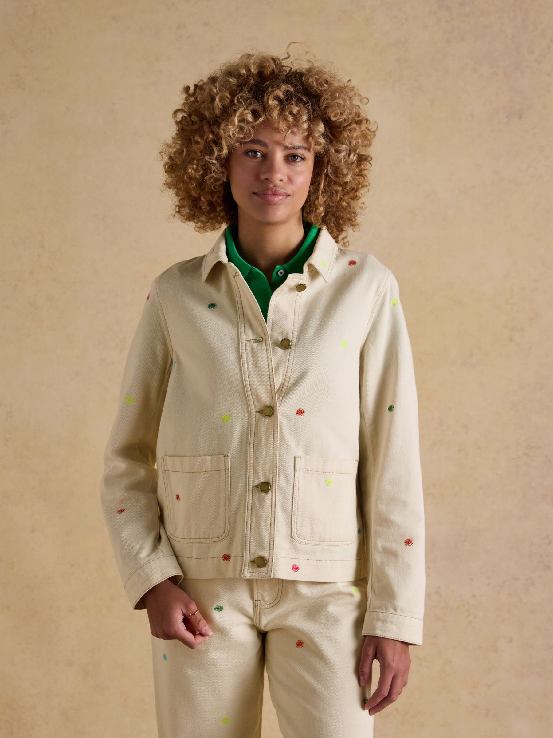 Marlow Light Stone embroidered Denim Jacket - Image 3 of 13