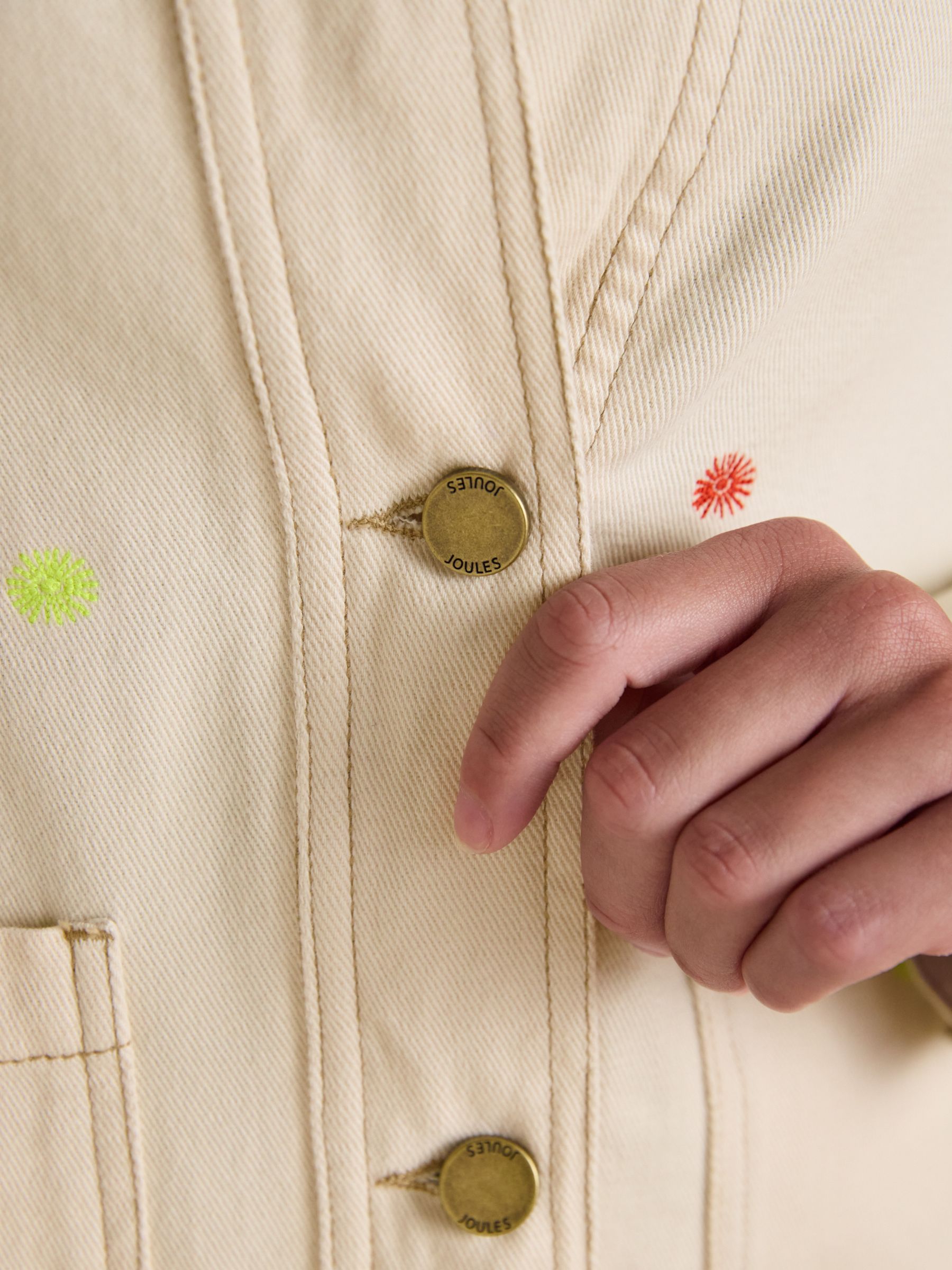 Marlow Light Stone embroidered Denim Jacket - Image 6 of 13