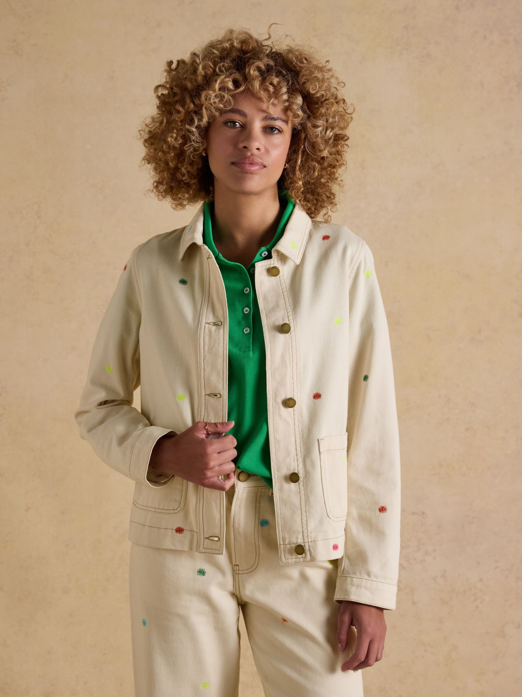 Marlow Light Stone embroidered Denim Jacket - Image 7 of 13