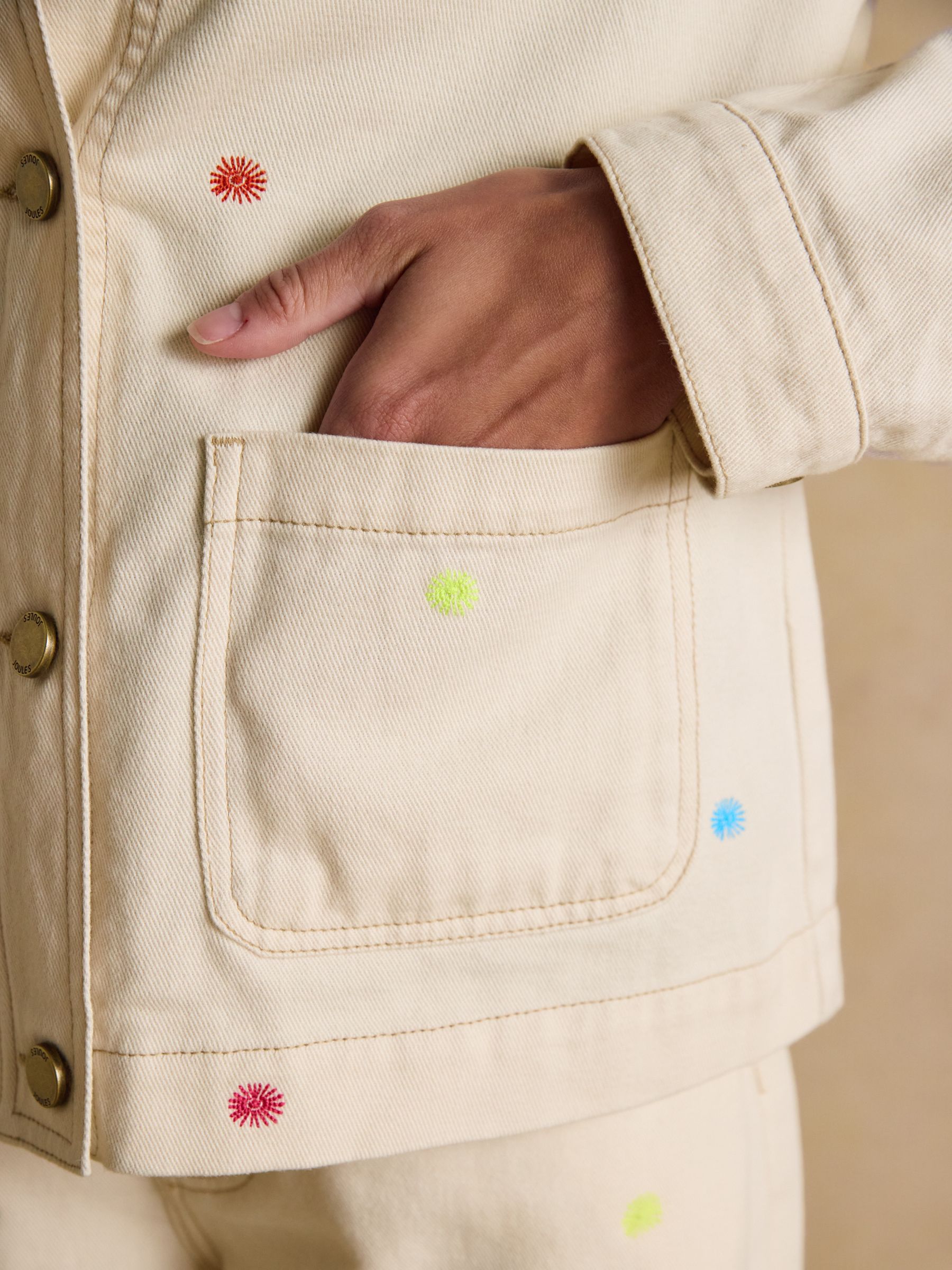 Marlow Light Stone embroidered Denim Jacket - Image 8 of 13