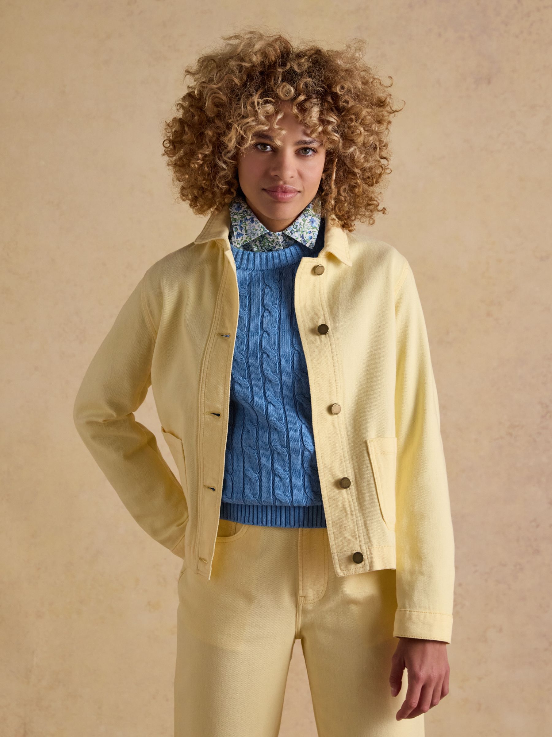 Marlow Light Yellow Denim Jacket - Image 1 of 10
