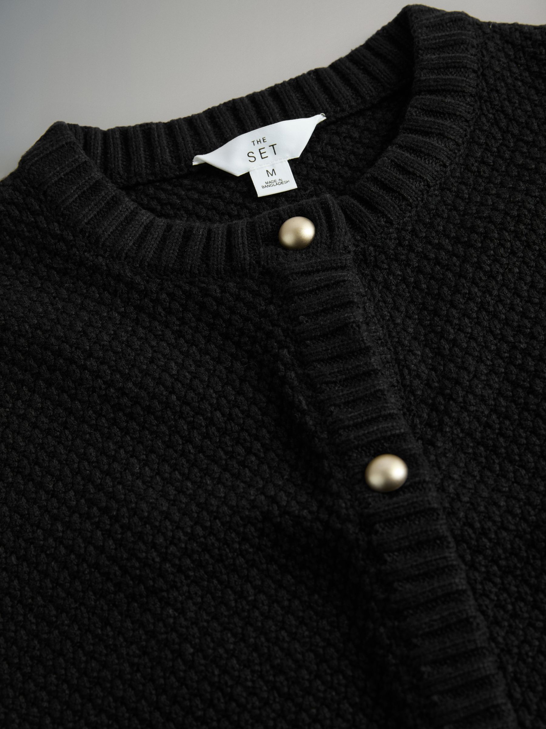 2 Pack Gold Button Knitted Short Sleeve Cardigans Cream/Black - Image 5 of 5