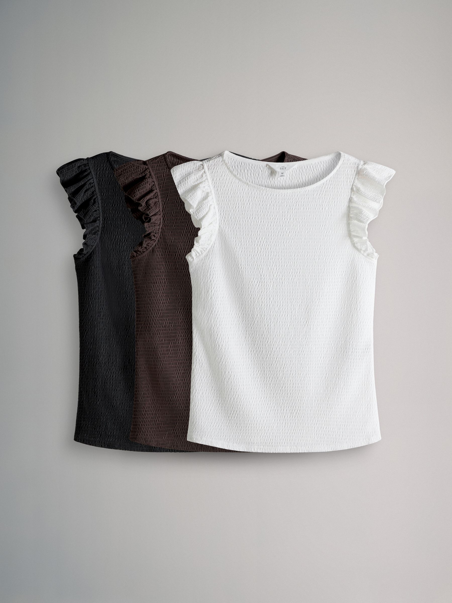 3 Pack Textured Frill T-Shirts - Image 2 of 9 3 Pack Textured Frill T-Shirts - Image 2 of 9