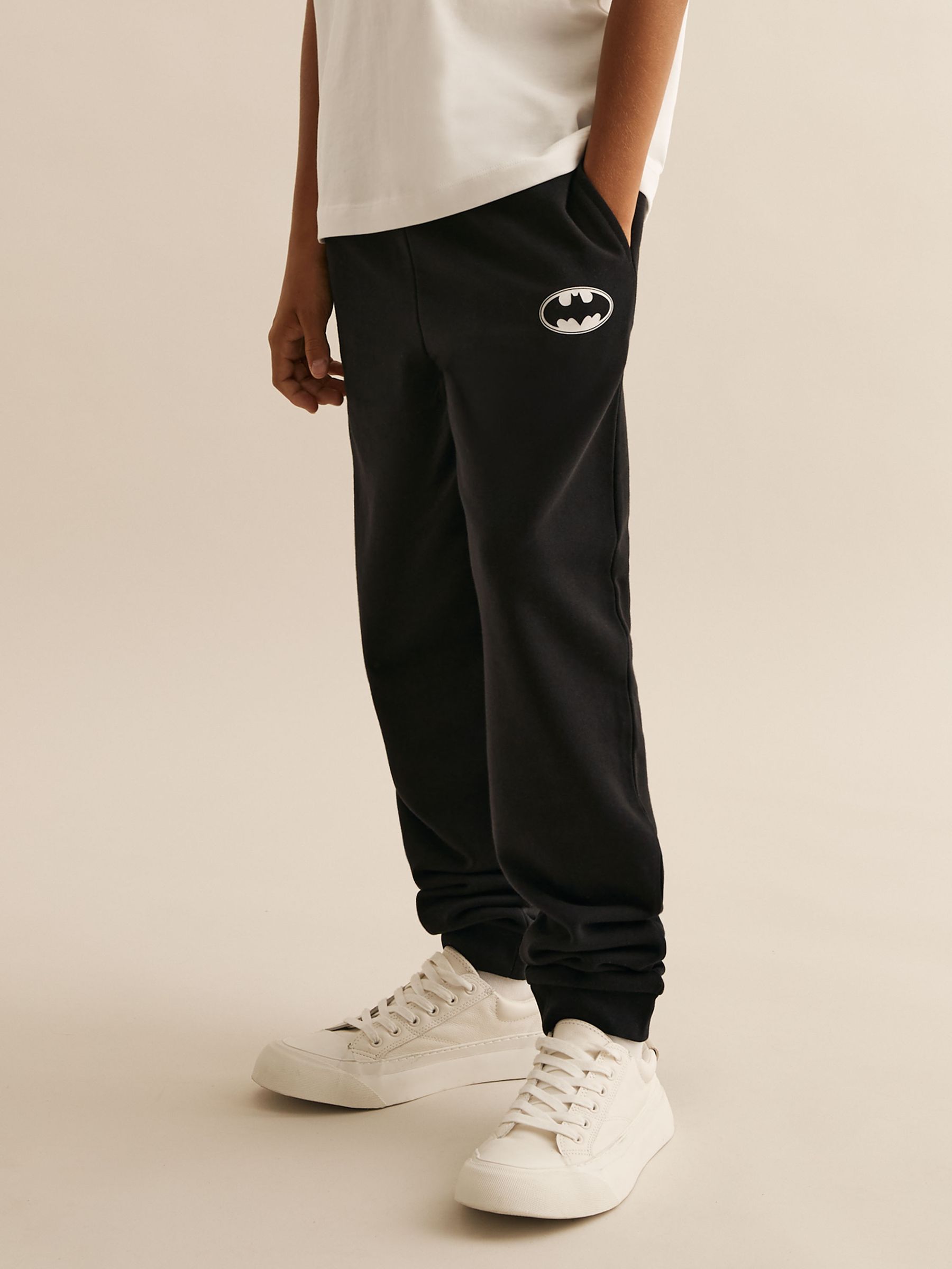 3-9 yrs Batman | Reiss Gotham City Joggers in Black - Image 3 of 5