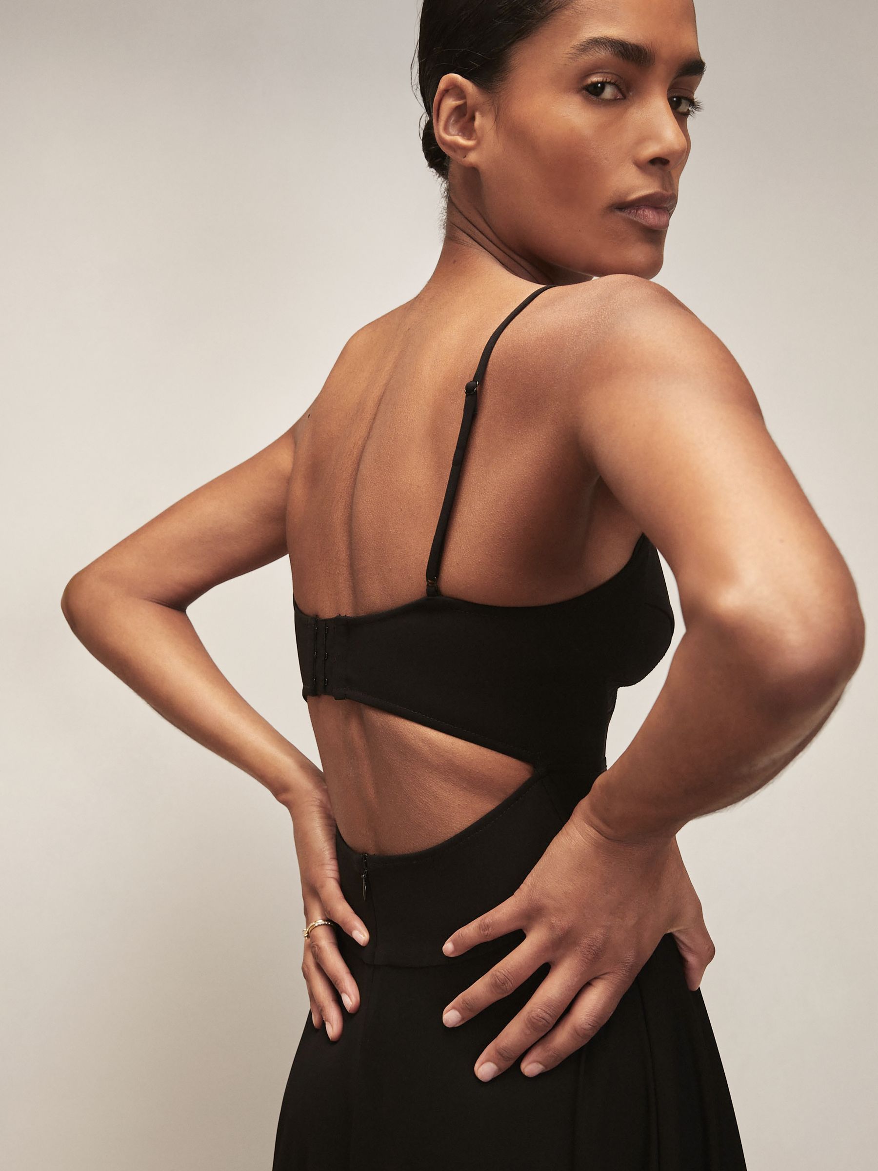 Reiss | Royal Ballet Bustier Midi Dress in Black - Image 4 of 6