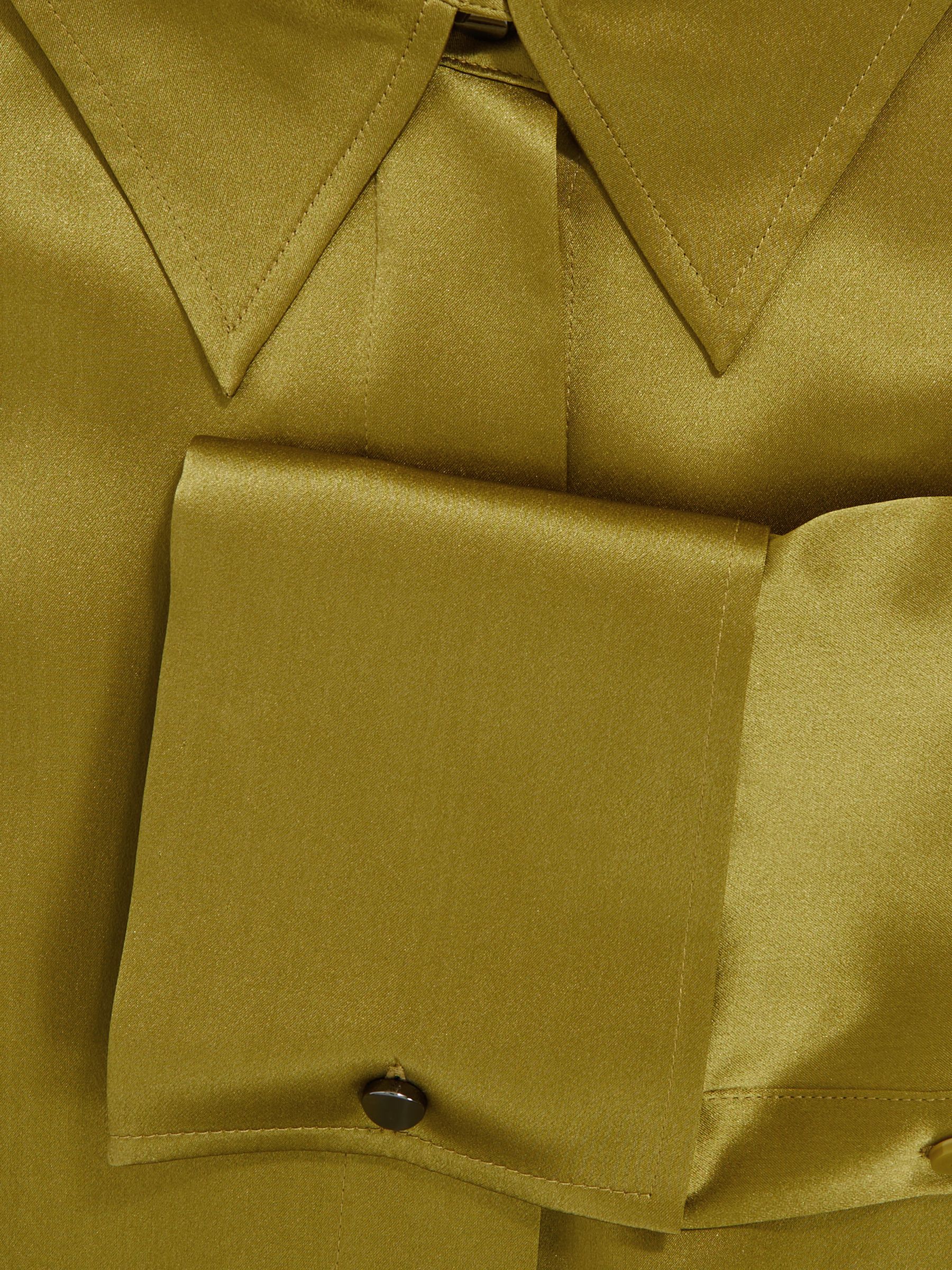 Silk-Satin Concealed-Placket Shirt in Light Green - image 3