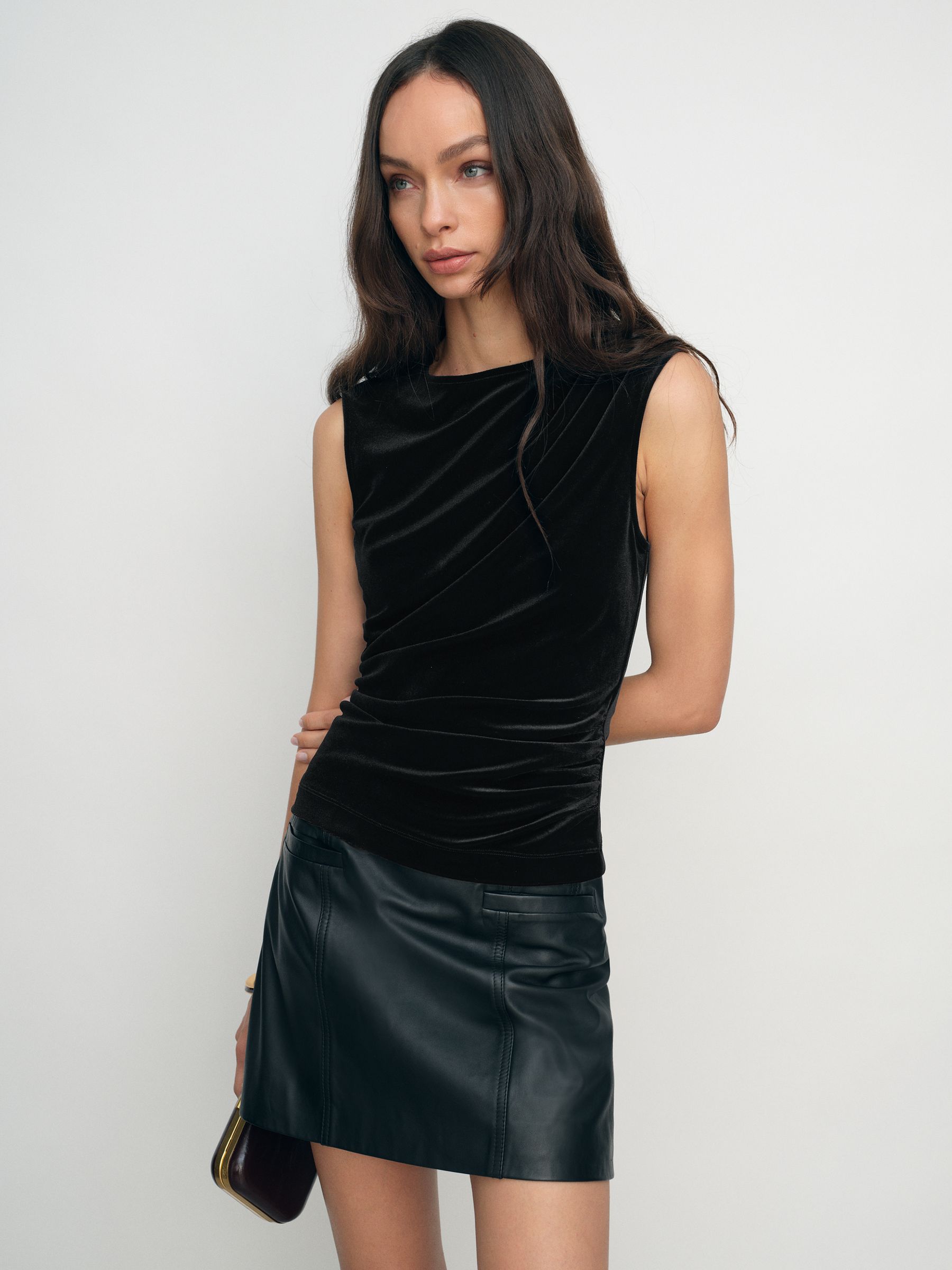 Velvet Drape Sleeveless Top