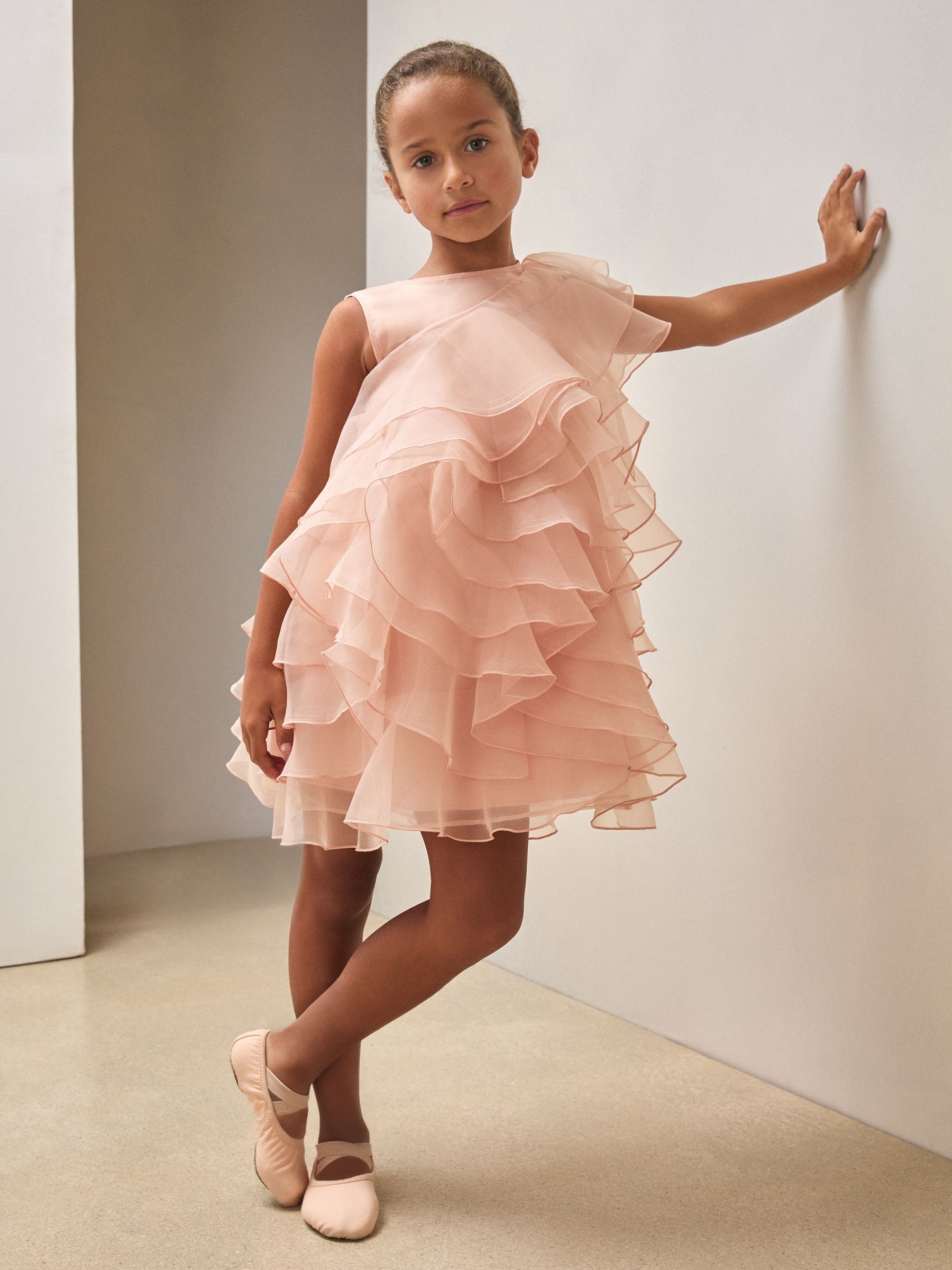 3-9 yrs Reiss | Royal Ballet Organza Dress in Pink - Image 1 of 5