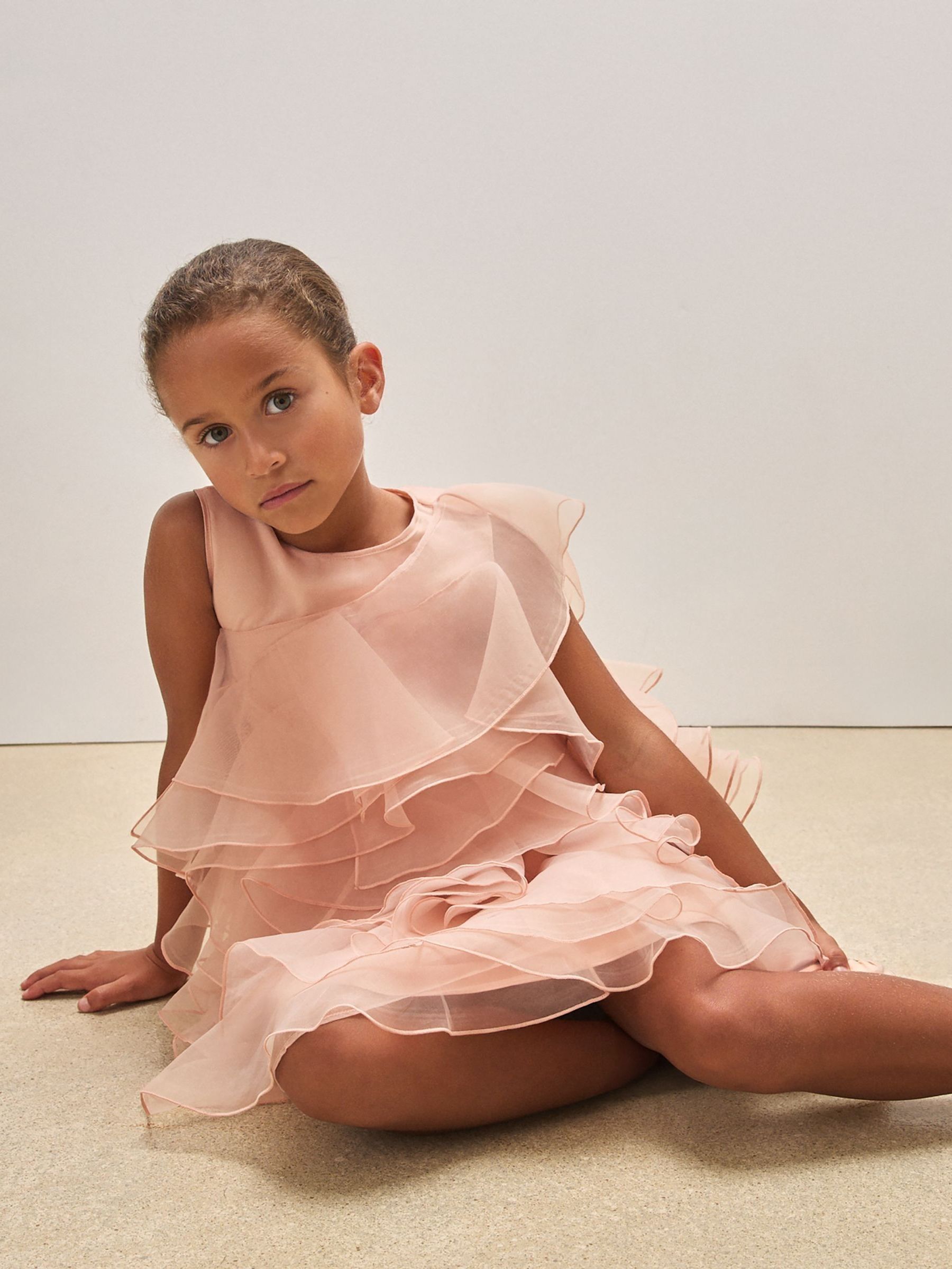 3-9 yrs Reiss | Royal Ballet Organza Dress in Pink - Image 3 of 5