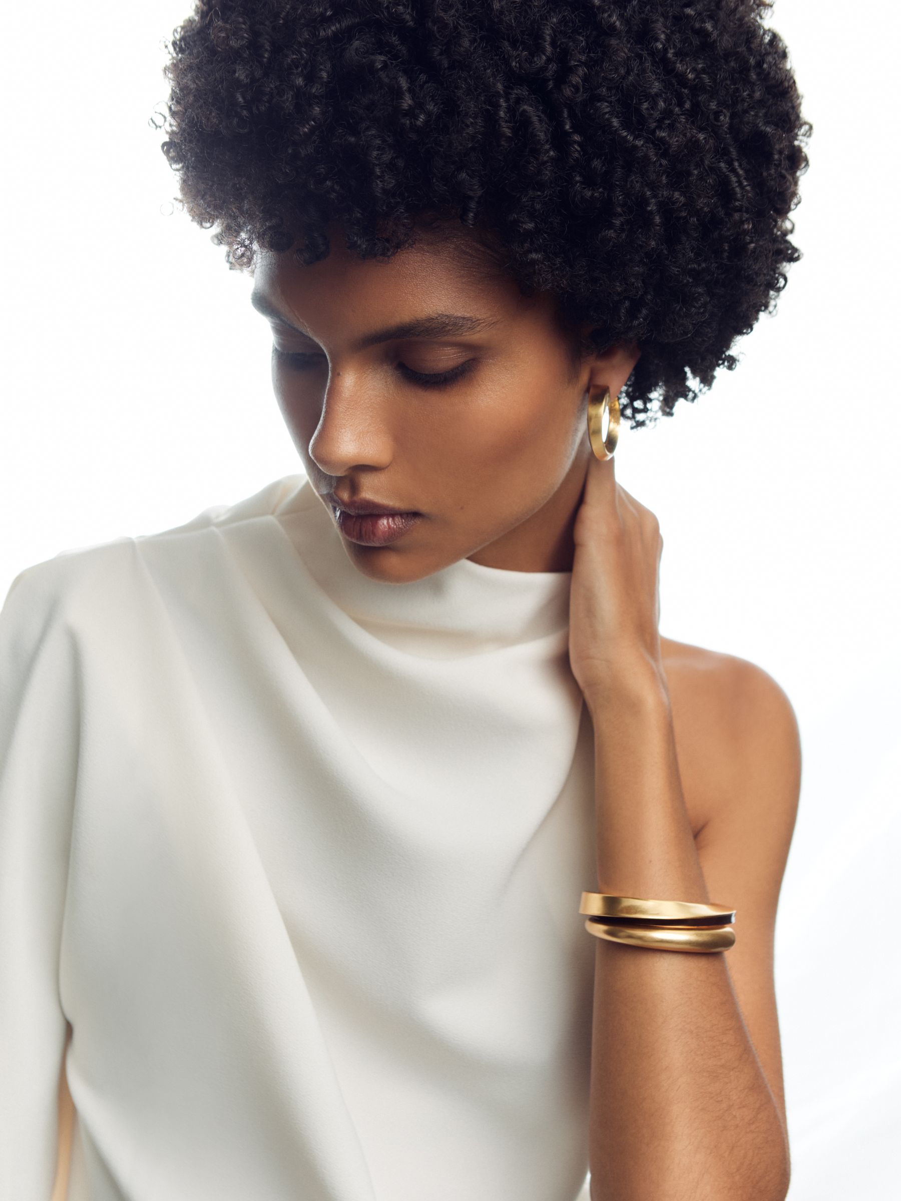 Twist Enamel Cuff in Gold Tone - image 3