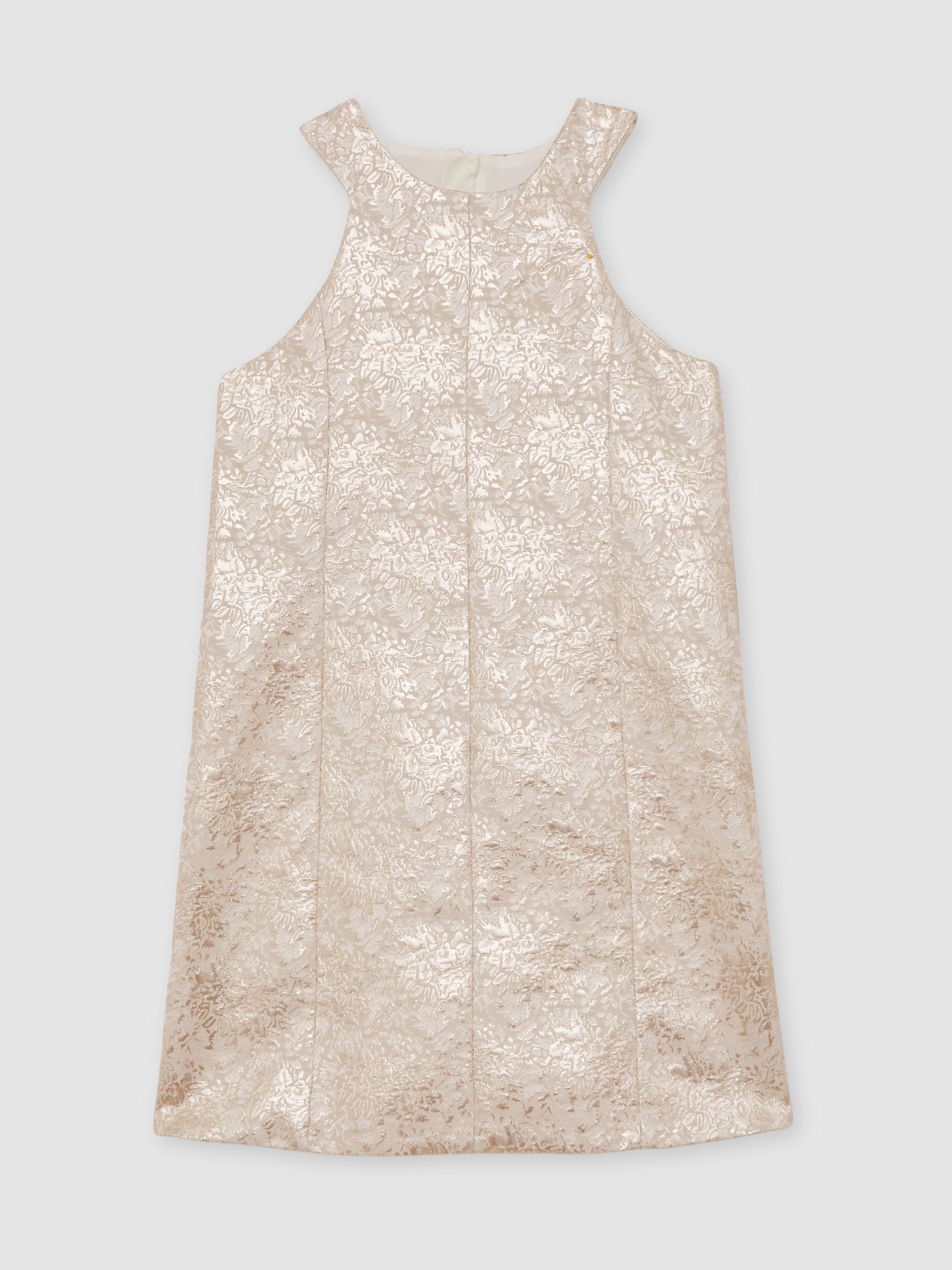 13-14 yrs Metallic Jacquard Shift Dress in Silver - Image 1 of 4