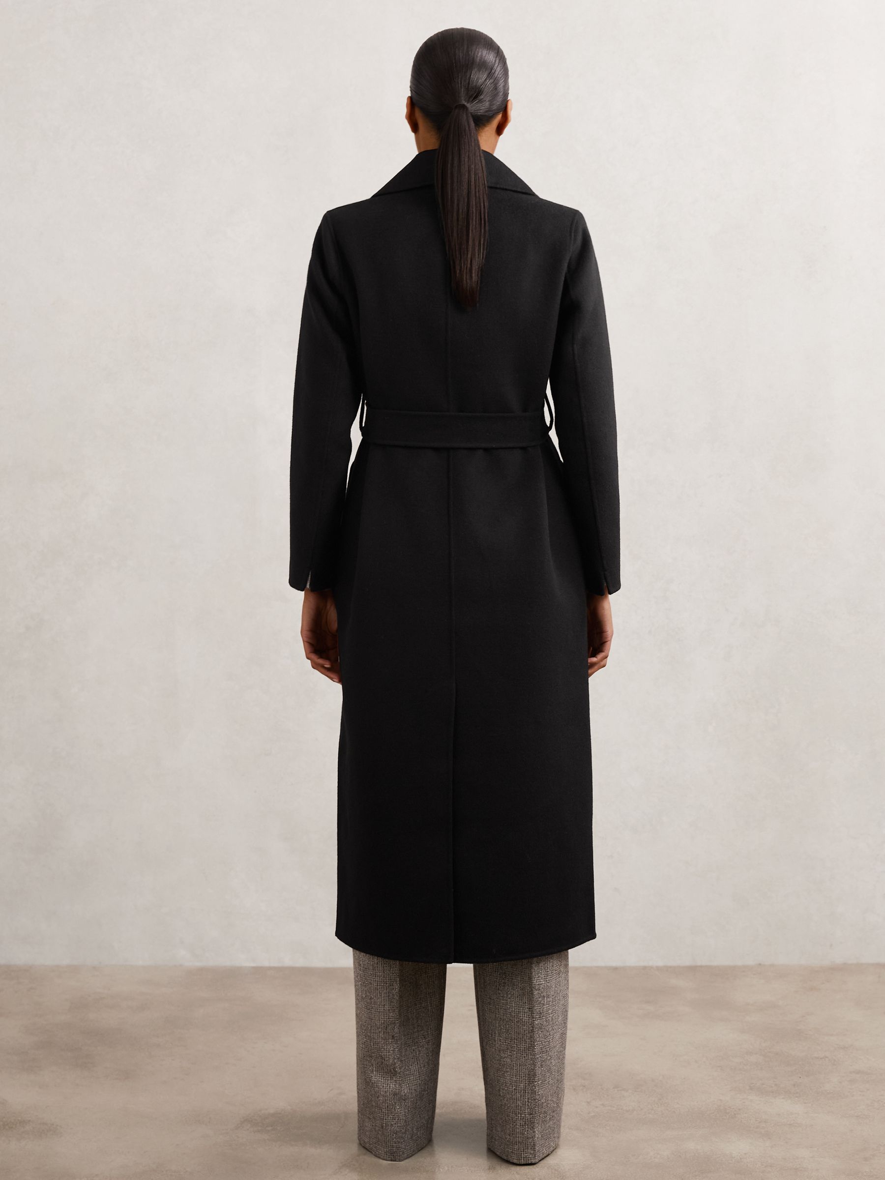 Petite Detachable Faux-Fur Collar Coat Wool-Blend in Black - image 2
