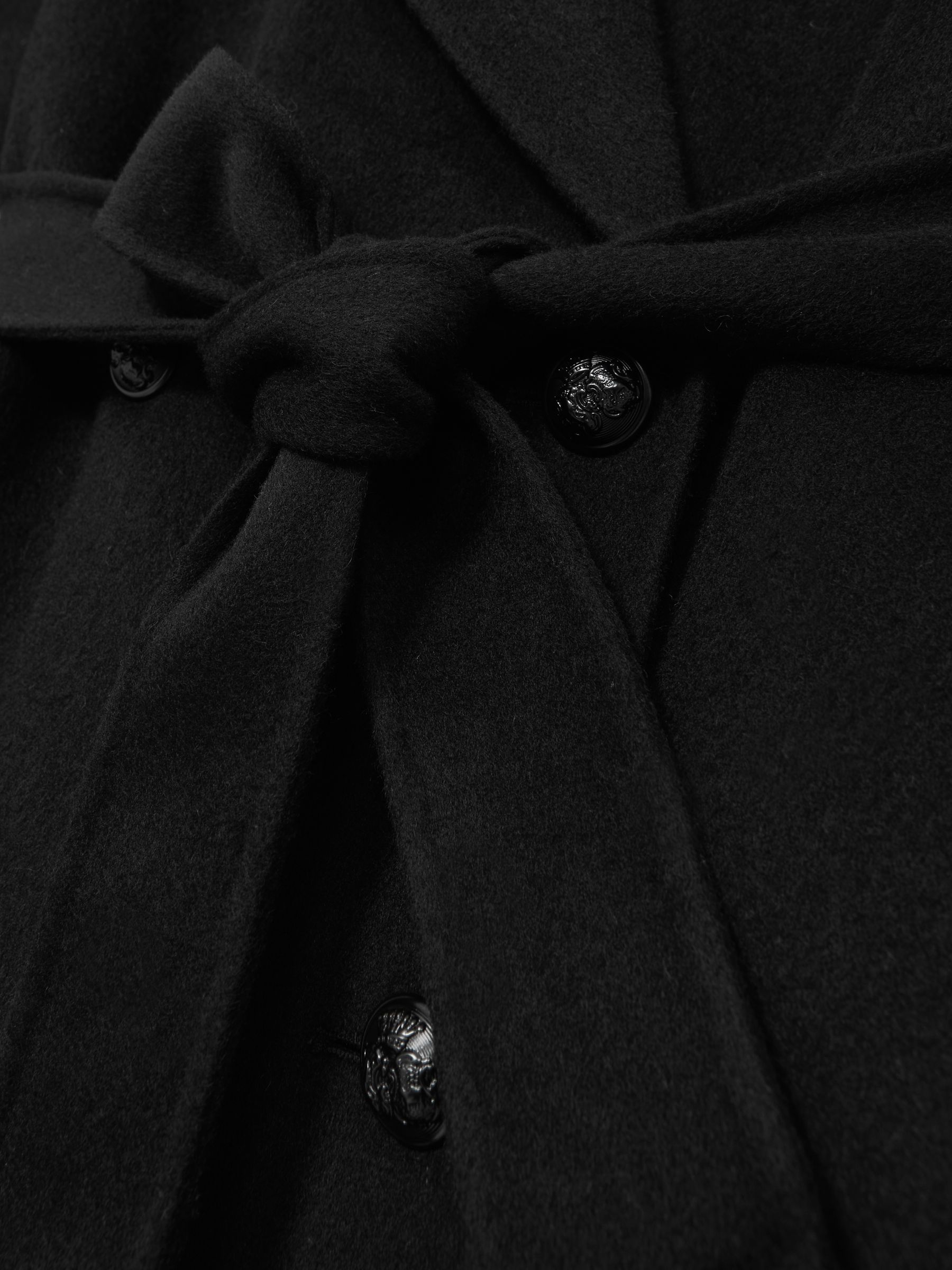 Petite Detachable Faux-Fur Collar Coat Wool-Blend in Black - image 4