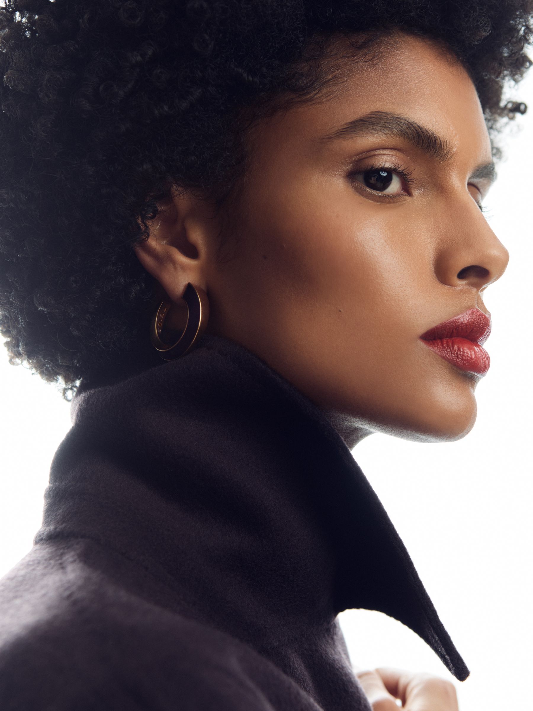Tone Twist Enamel Hoop Earrings in Gold - Image 1 of 5