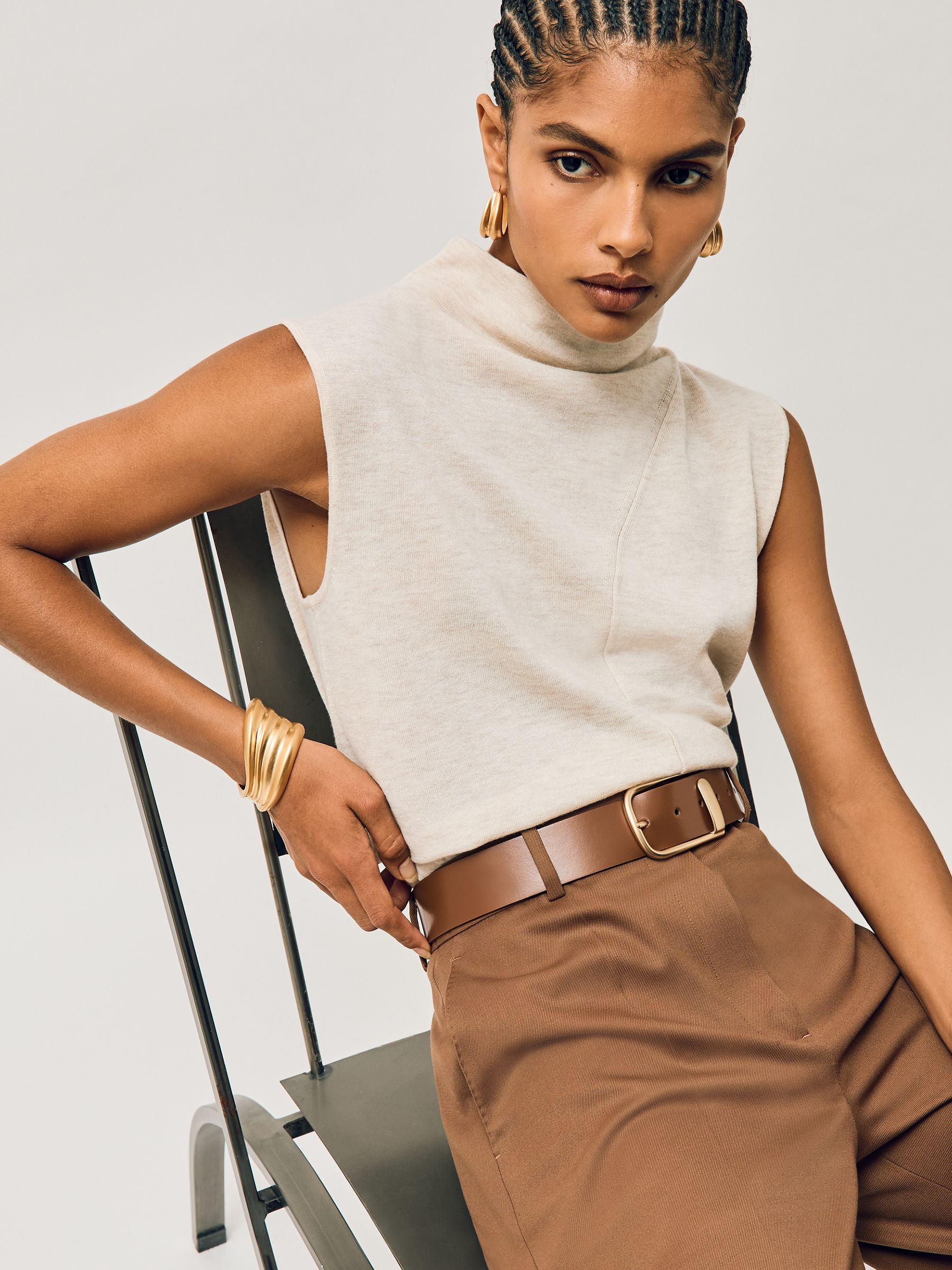 Leather Half-Keeper Belt in Tan - Image 1 of 5 Leather Half-Keeper Belt in Tan - Image 1 of 5