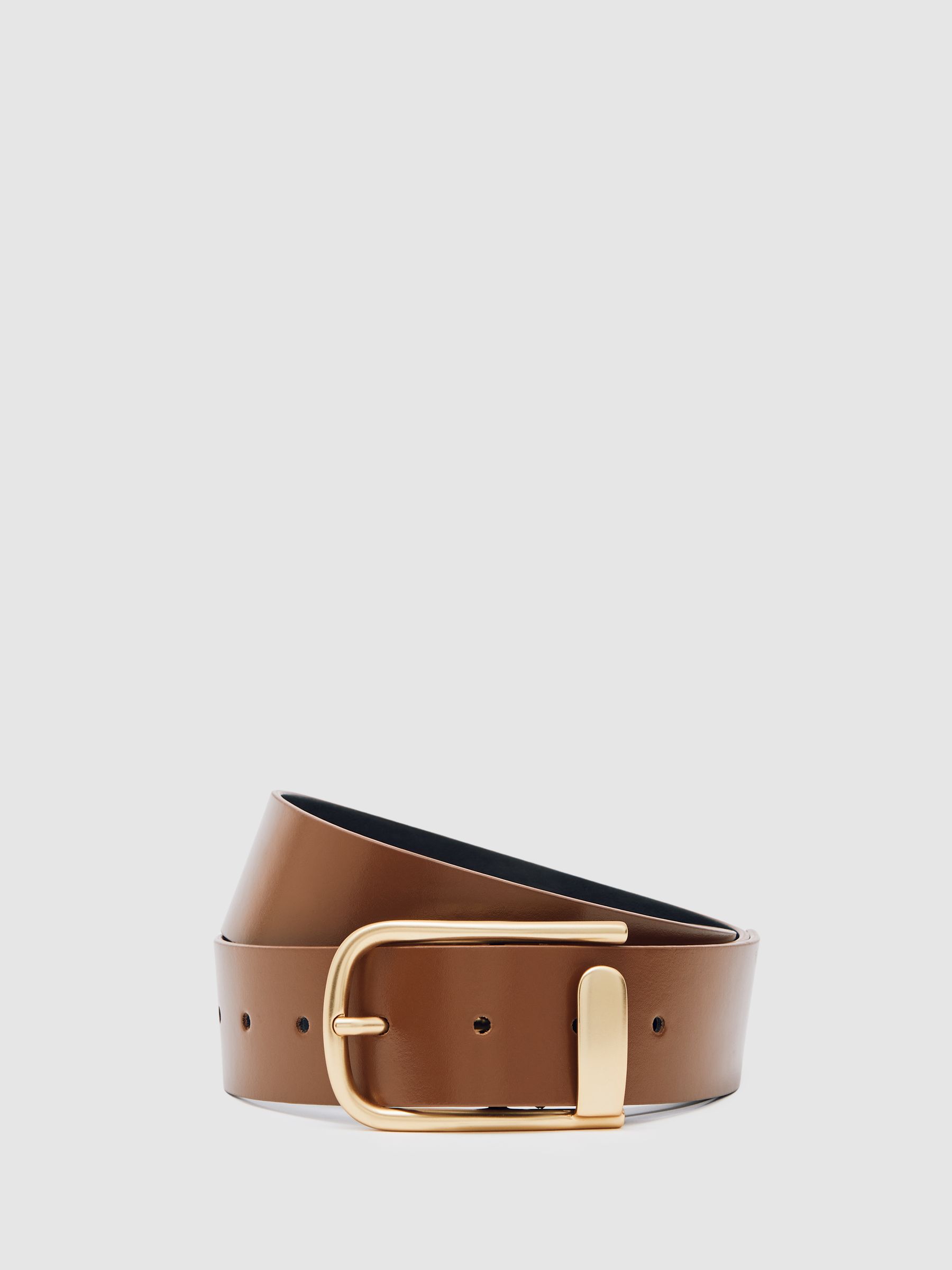 Leather Half Keeper Belt in Tan - image 3