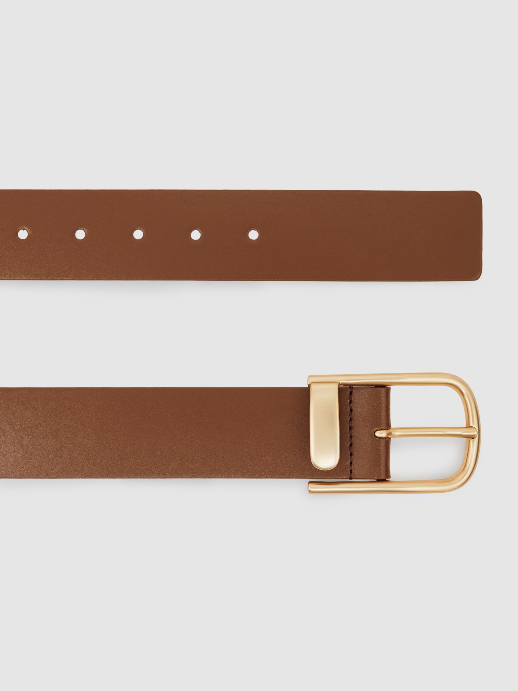 Leather Half-Keeper Belt in Tan - Image 4 of 5