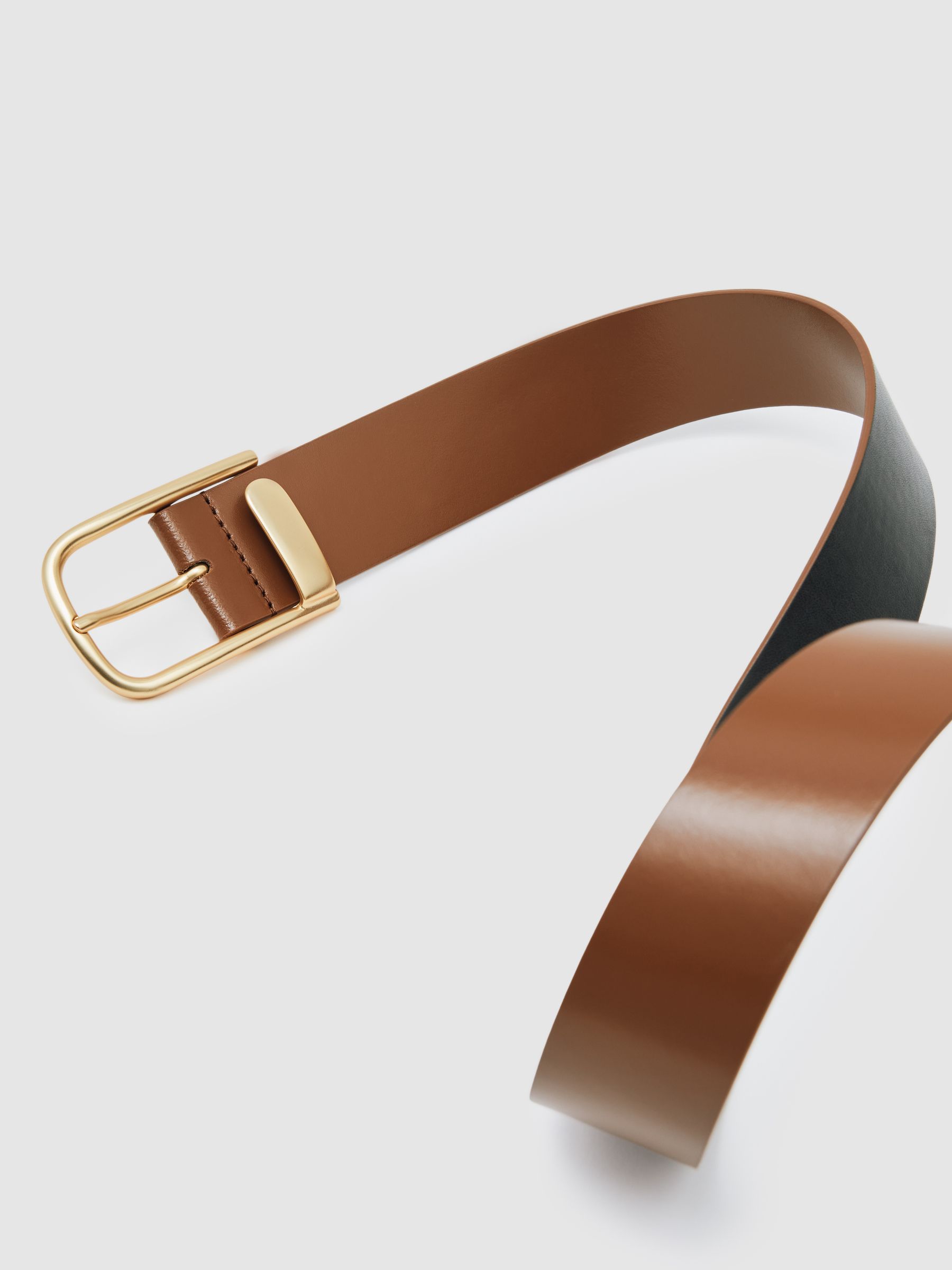 Leather Half Keeper Belt in Tan - image 2