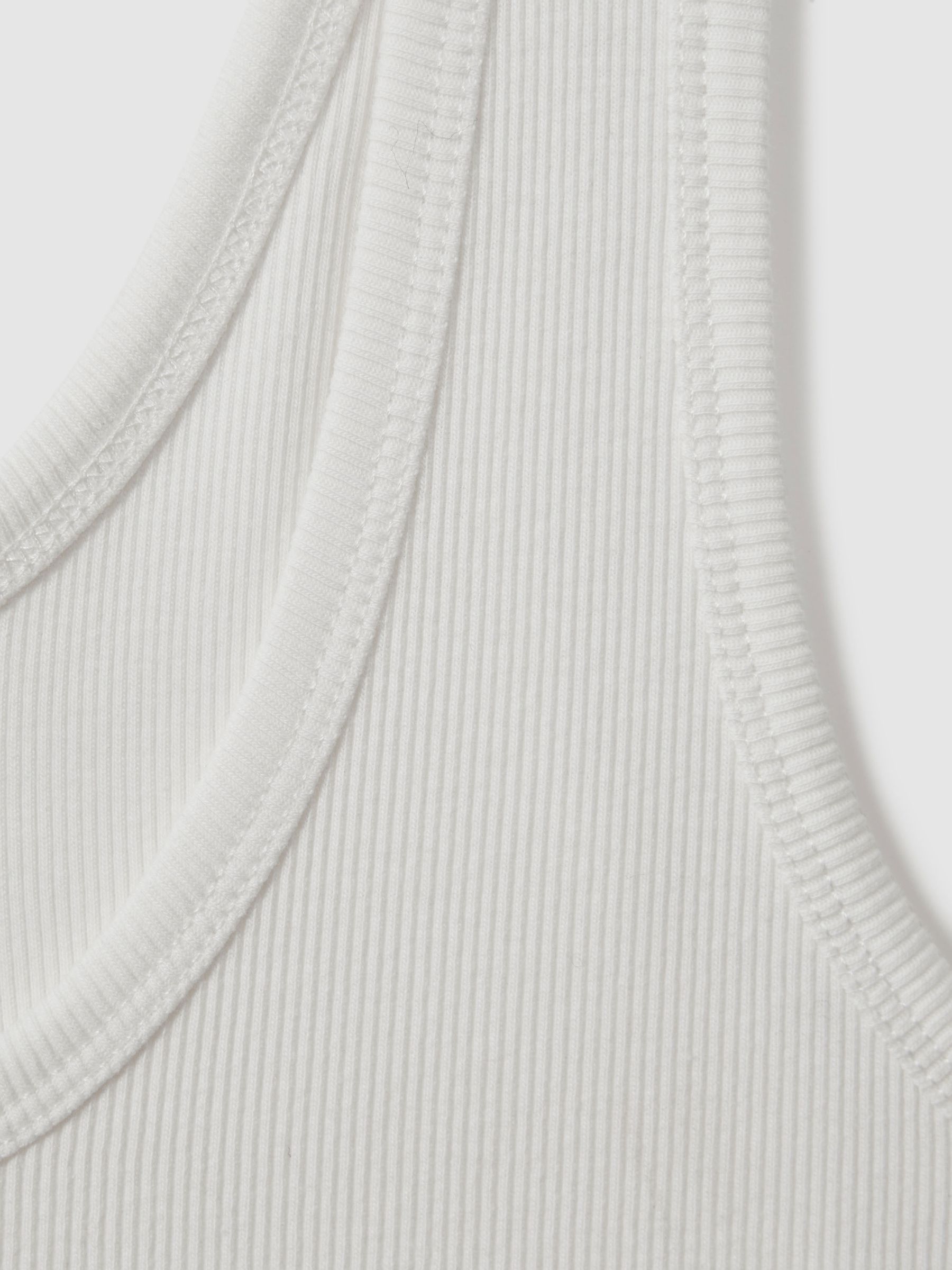Stretch-Cotton Ribbed Vest in White - image 5
