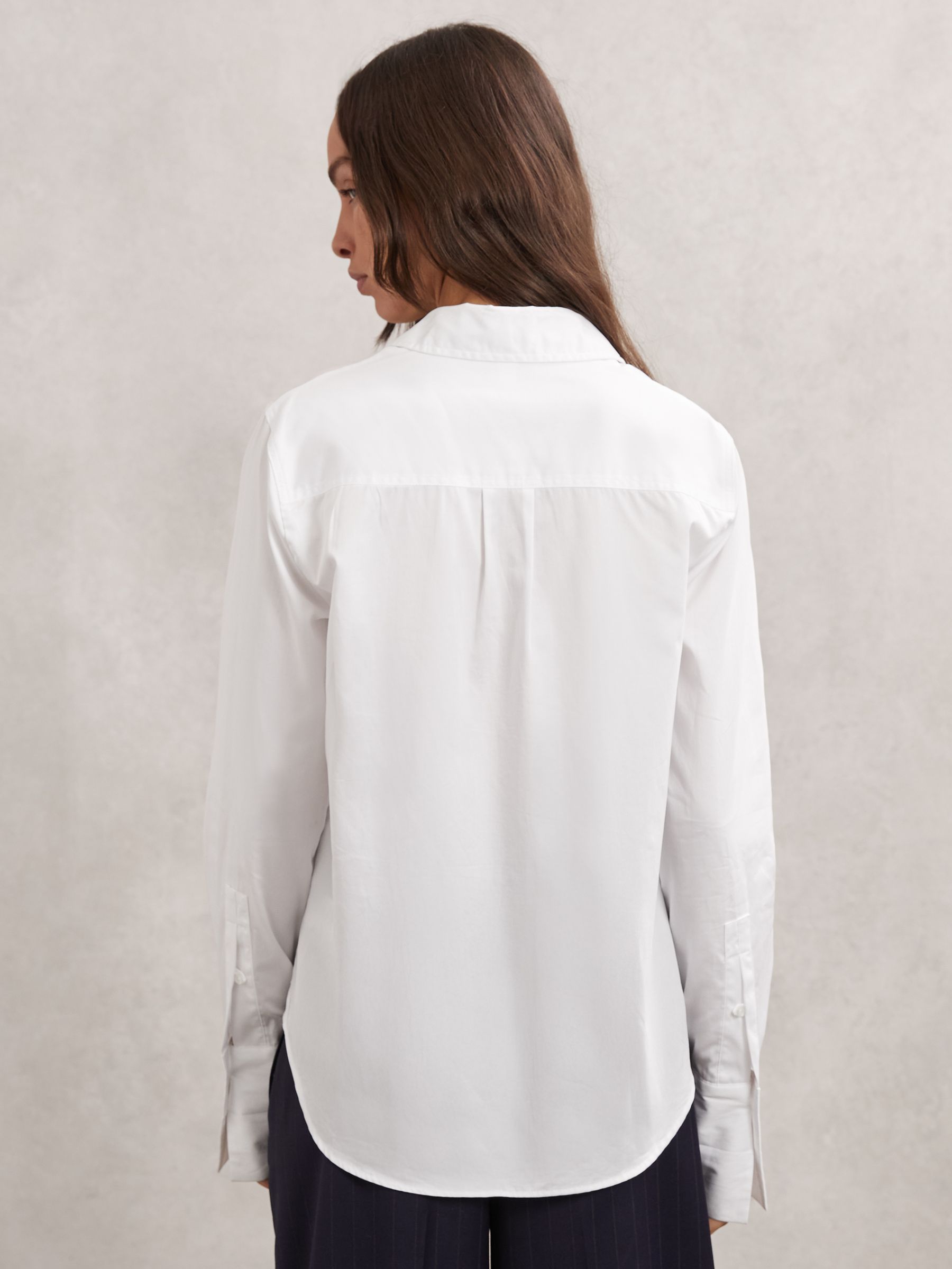 Cotton-Sateen Folded-Cuff Shirt in Ivory - image 4