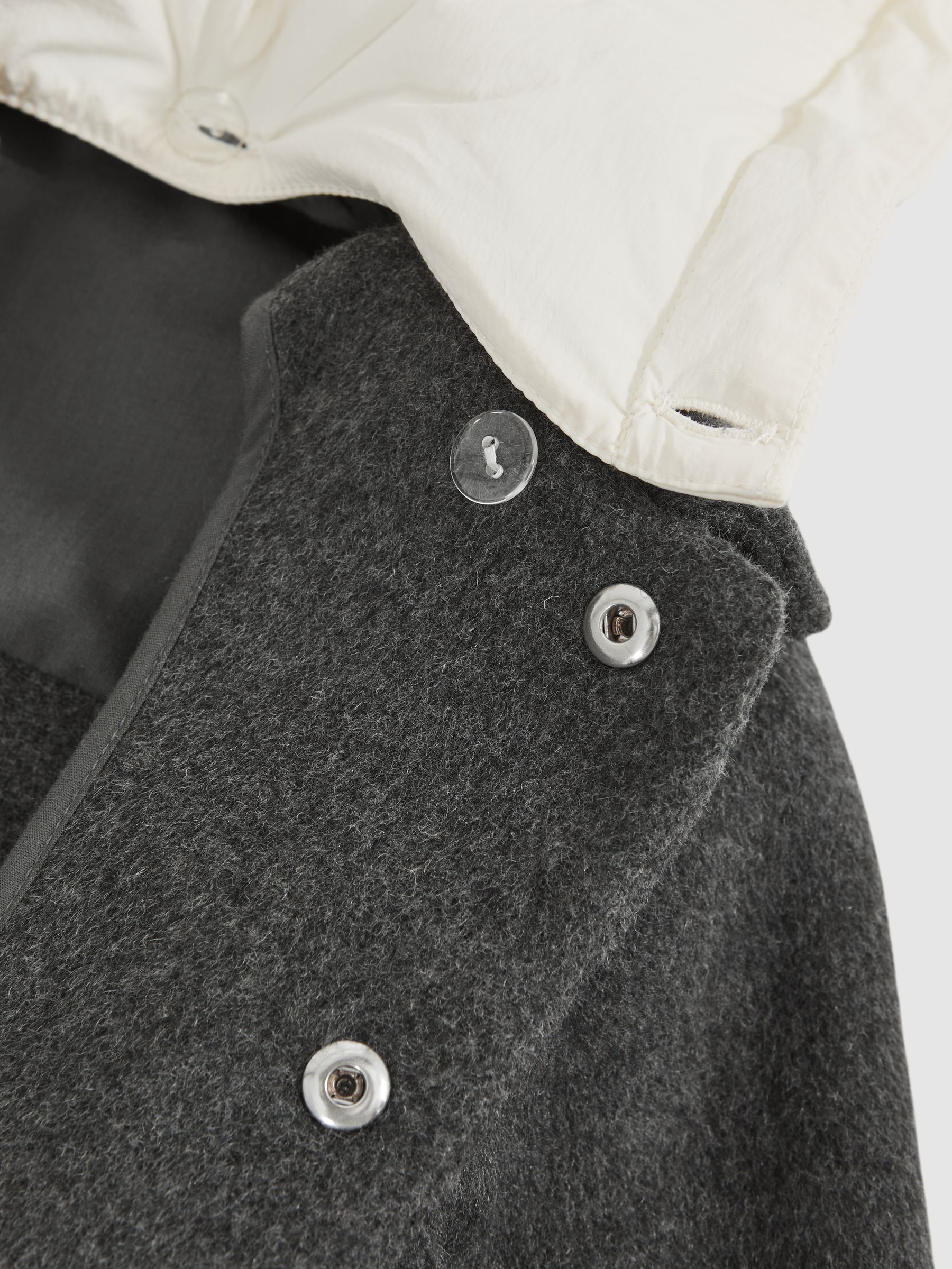 1314 Surchemise à capuche amovible en laine Blend, couleur anthracite, pour enfants de 0 à 1 an - Image 5 de 5