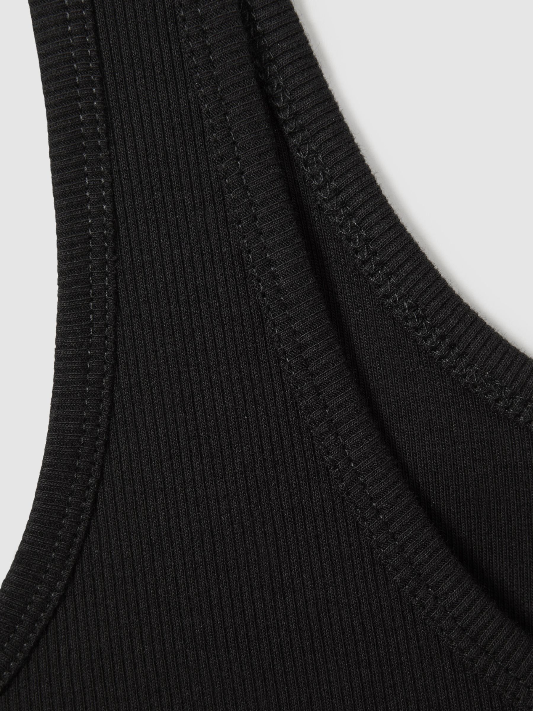 Stretch-Cotton Ribbed Vest in Black - image 5